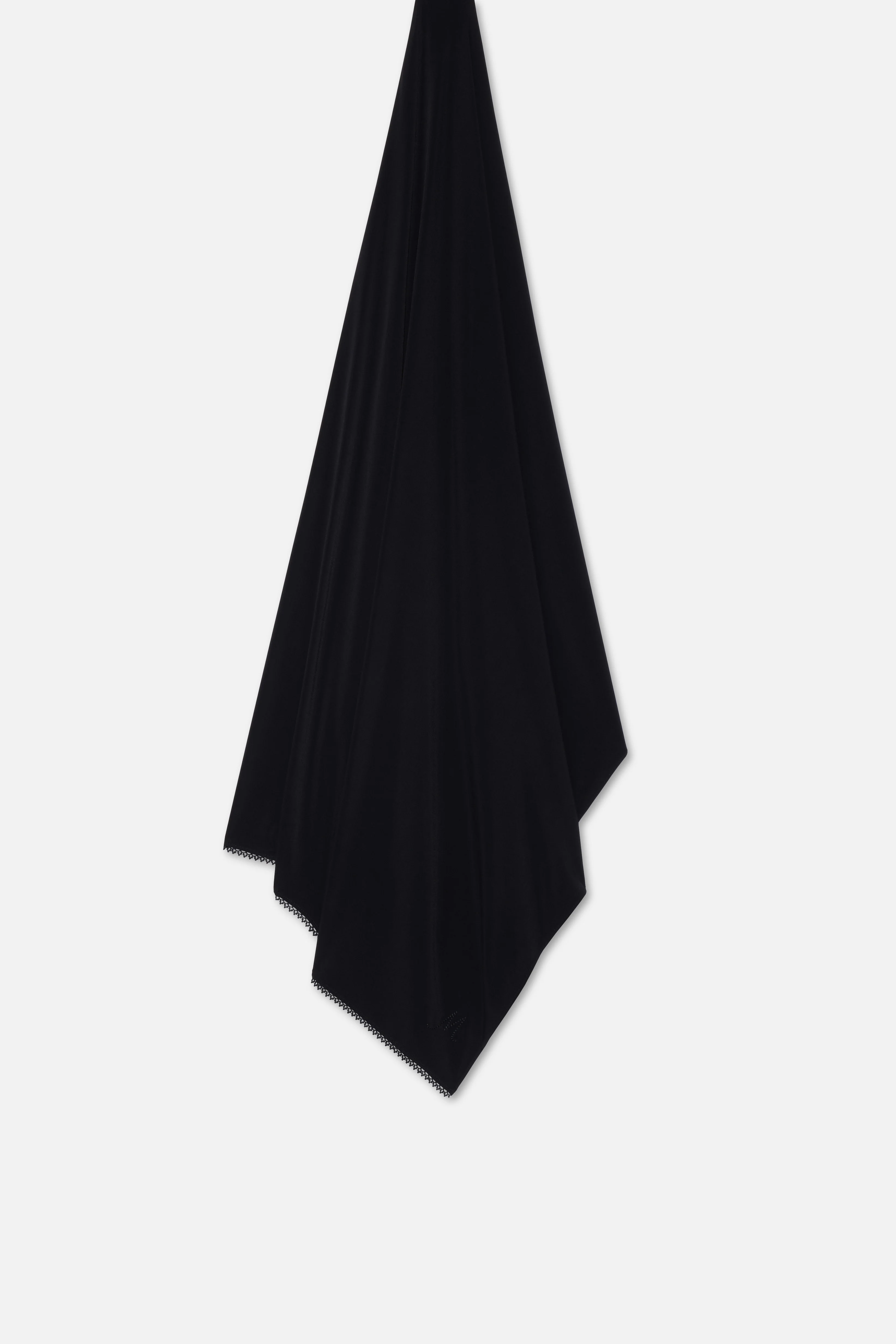 The Picot Edge Premium Scarf | Black - Image 3