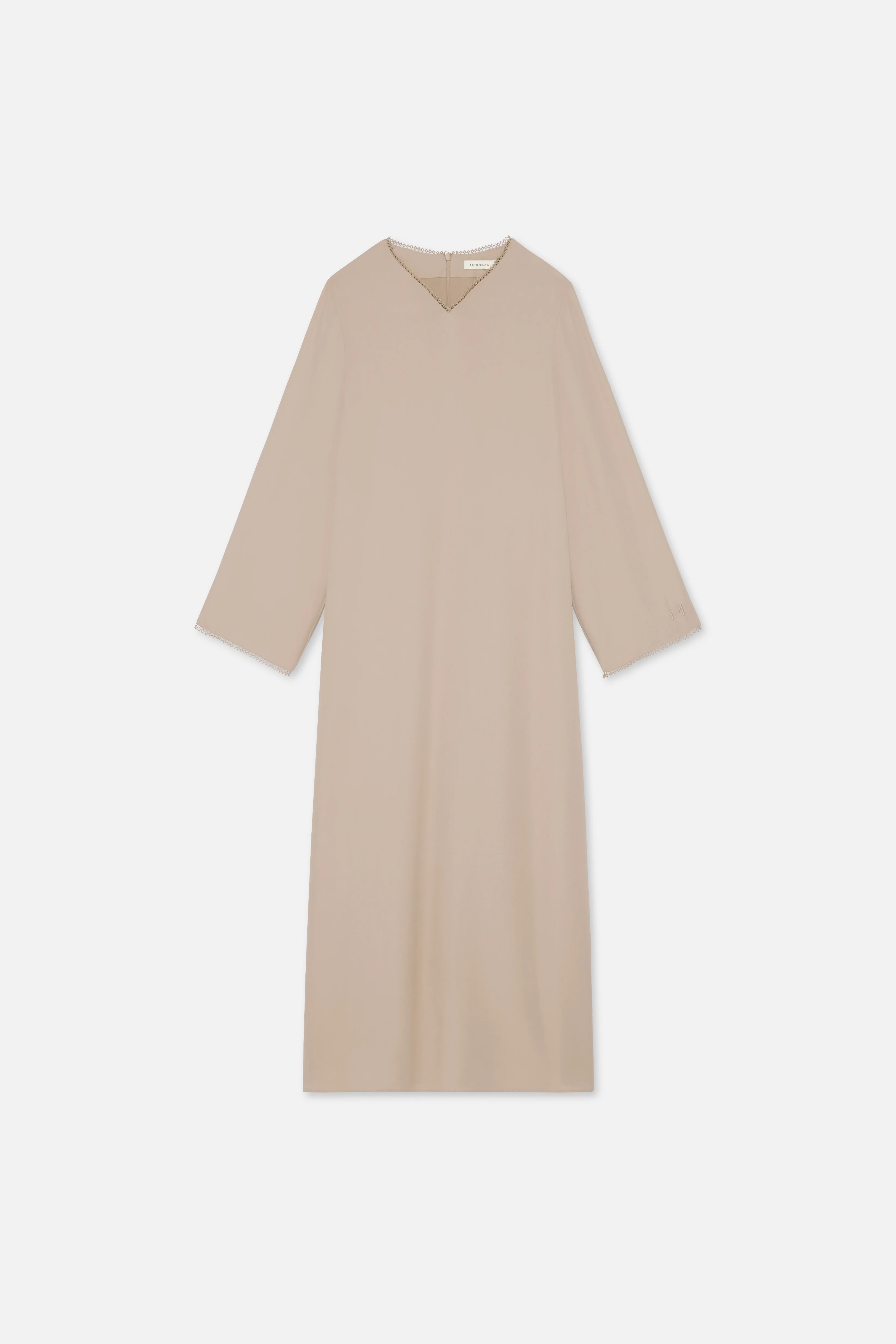 Picot Neck Dress | Mocha - Image 5