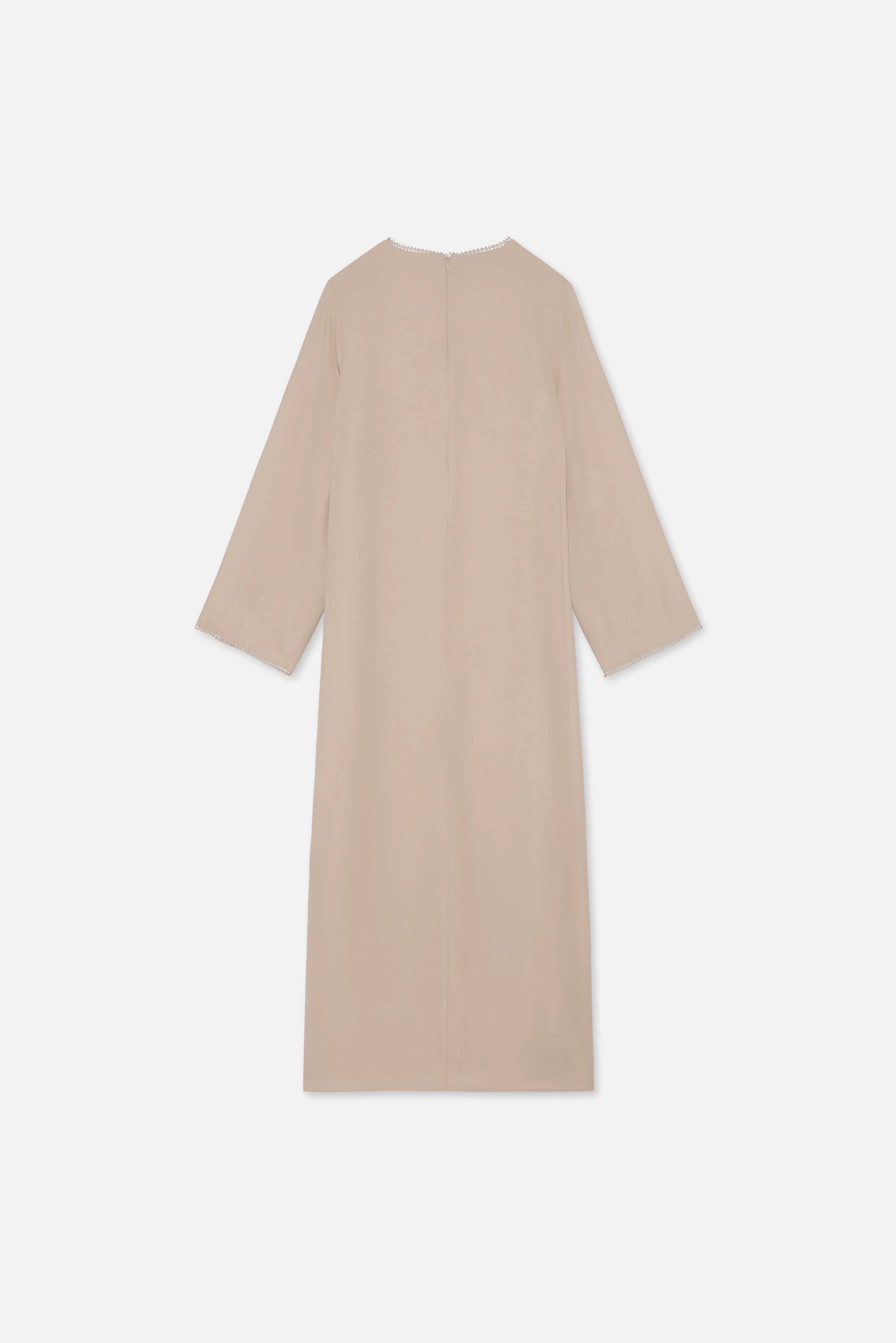 Picot Neck Dress | Mocha - Image 6