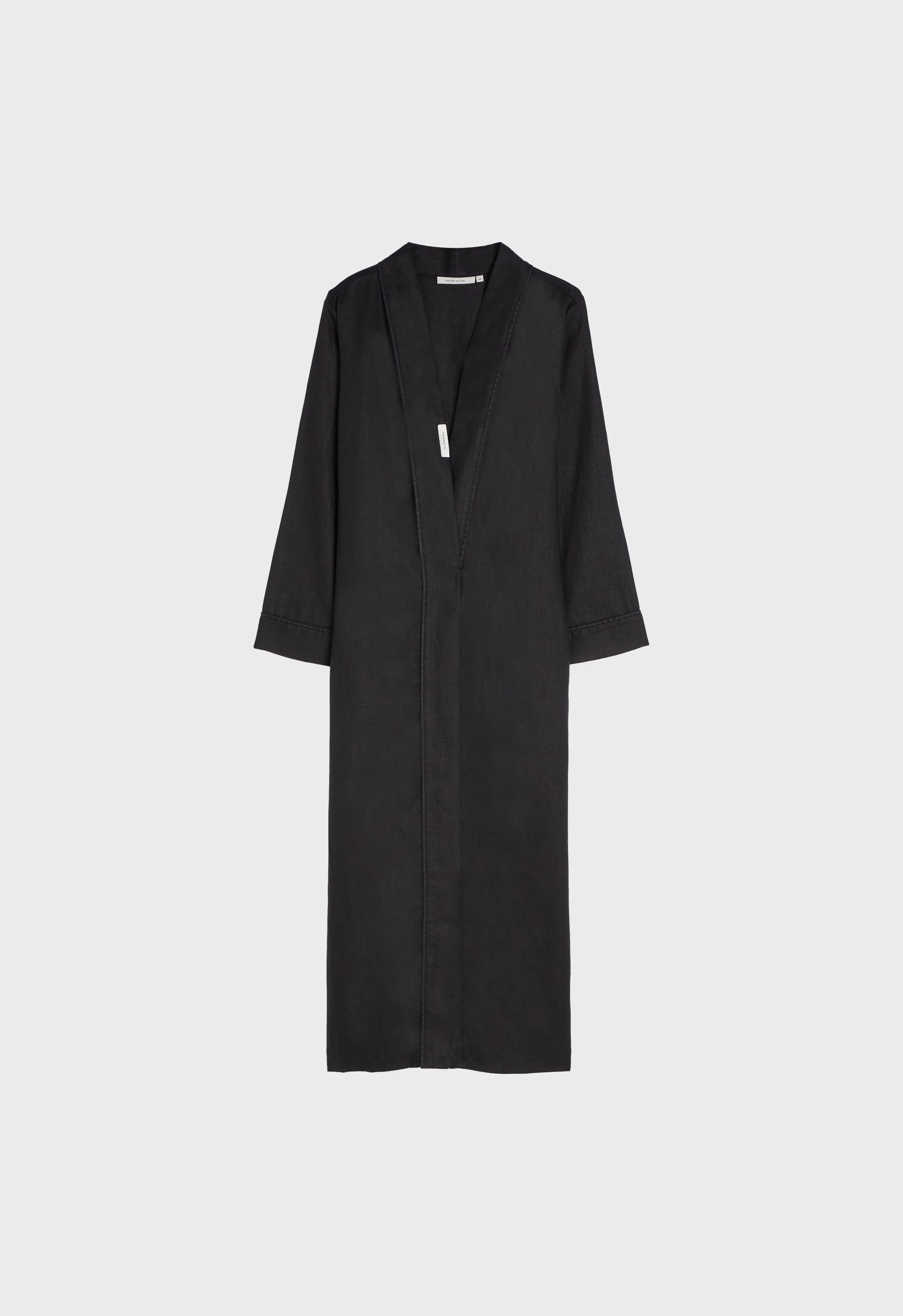Plain Linen Abaya | Black - Image 3