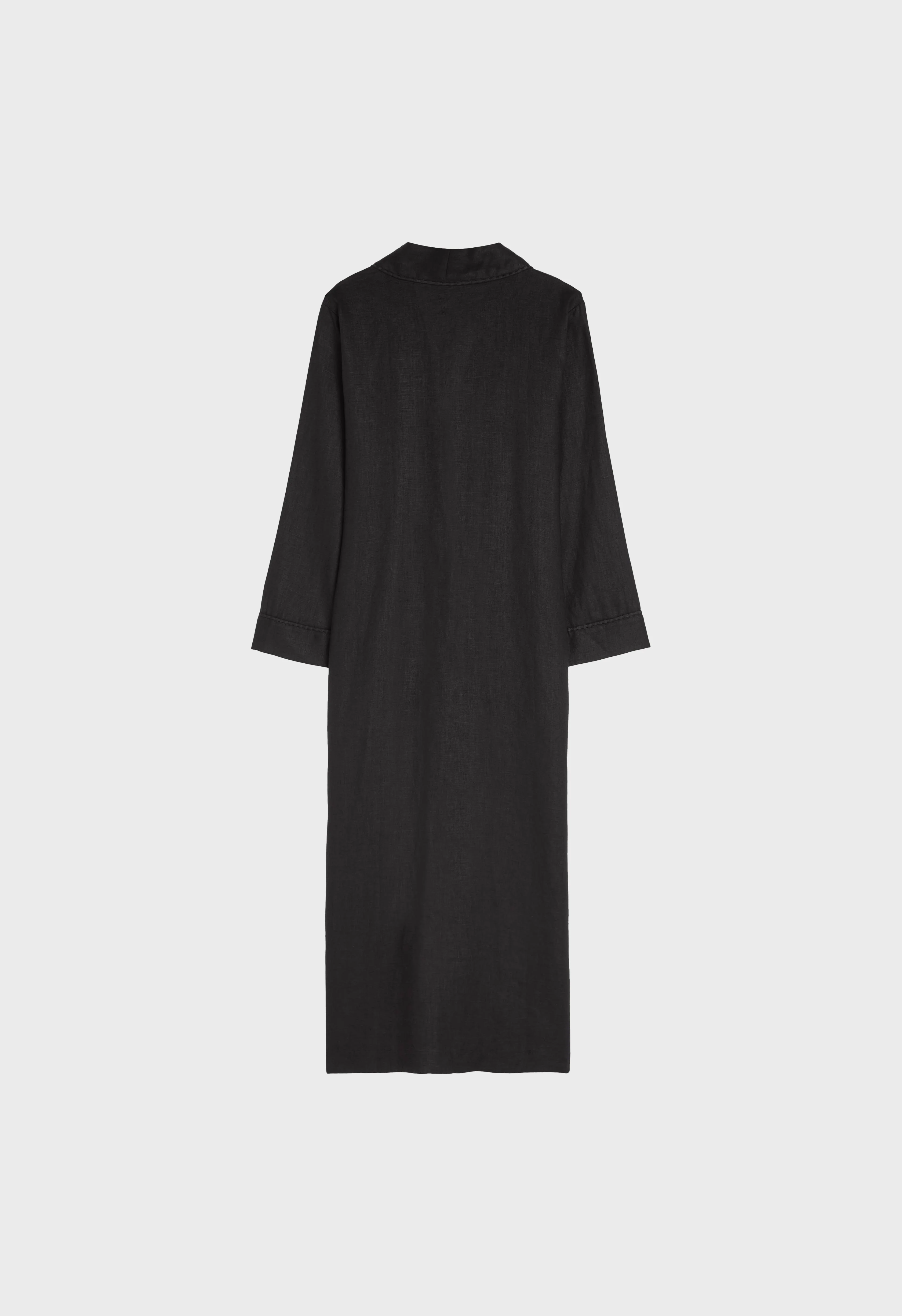 Plain Linen Abaya | Black - Image 4