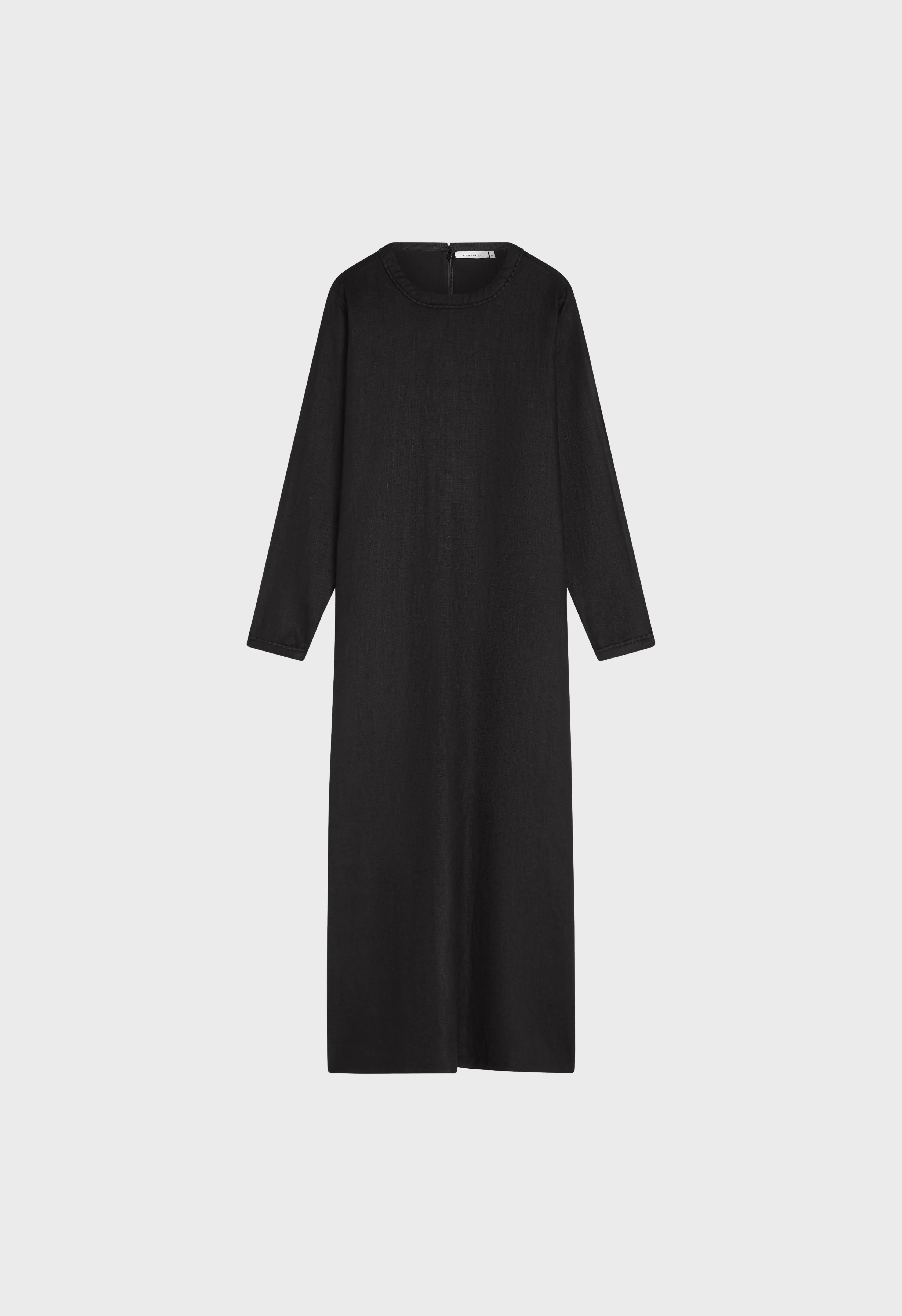 Plain Linen Dress | Black - Image 3