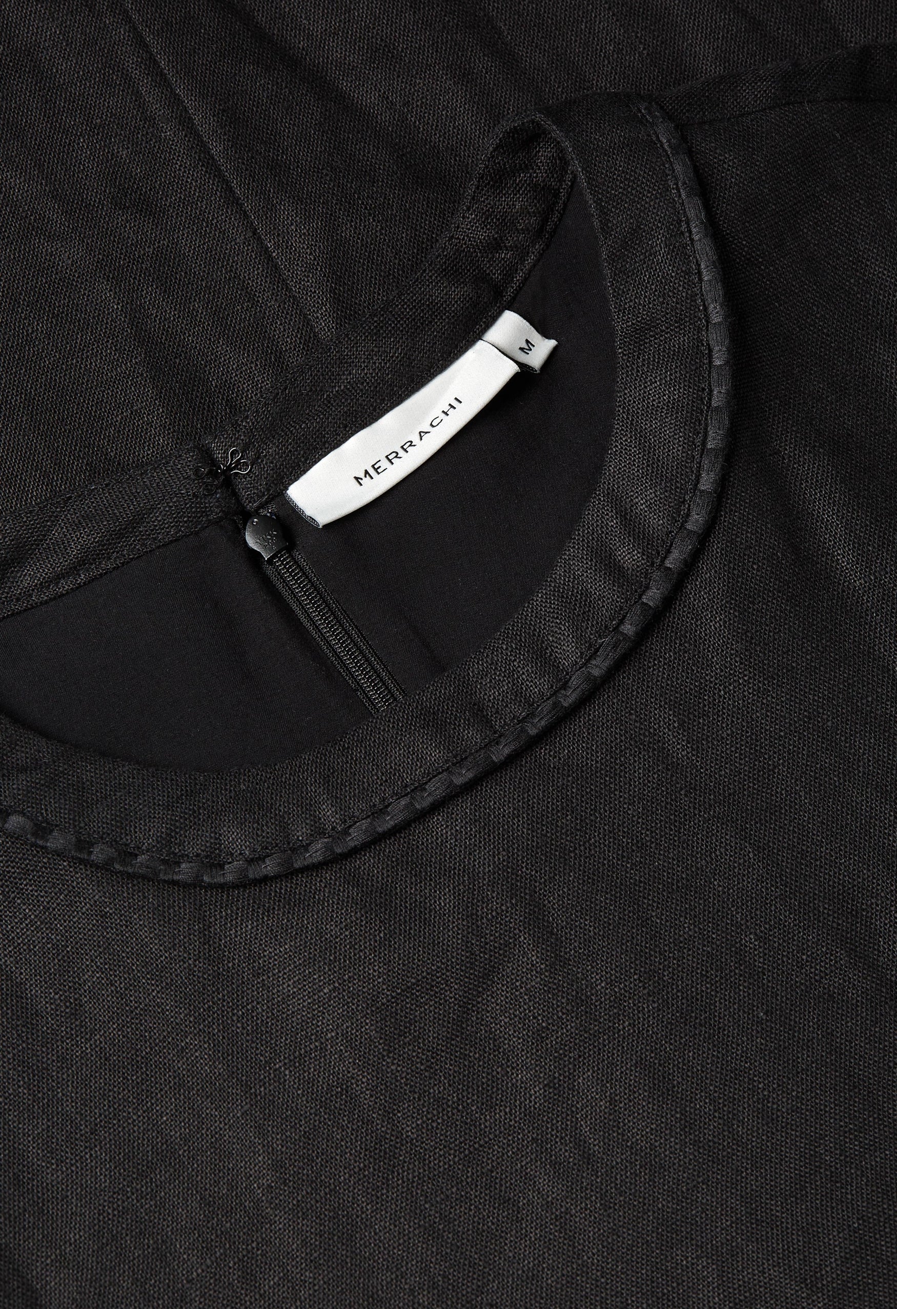 Plain Linen Dress | Black - Image 5