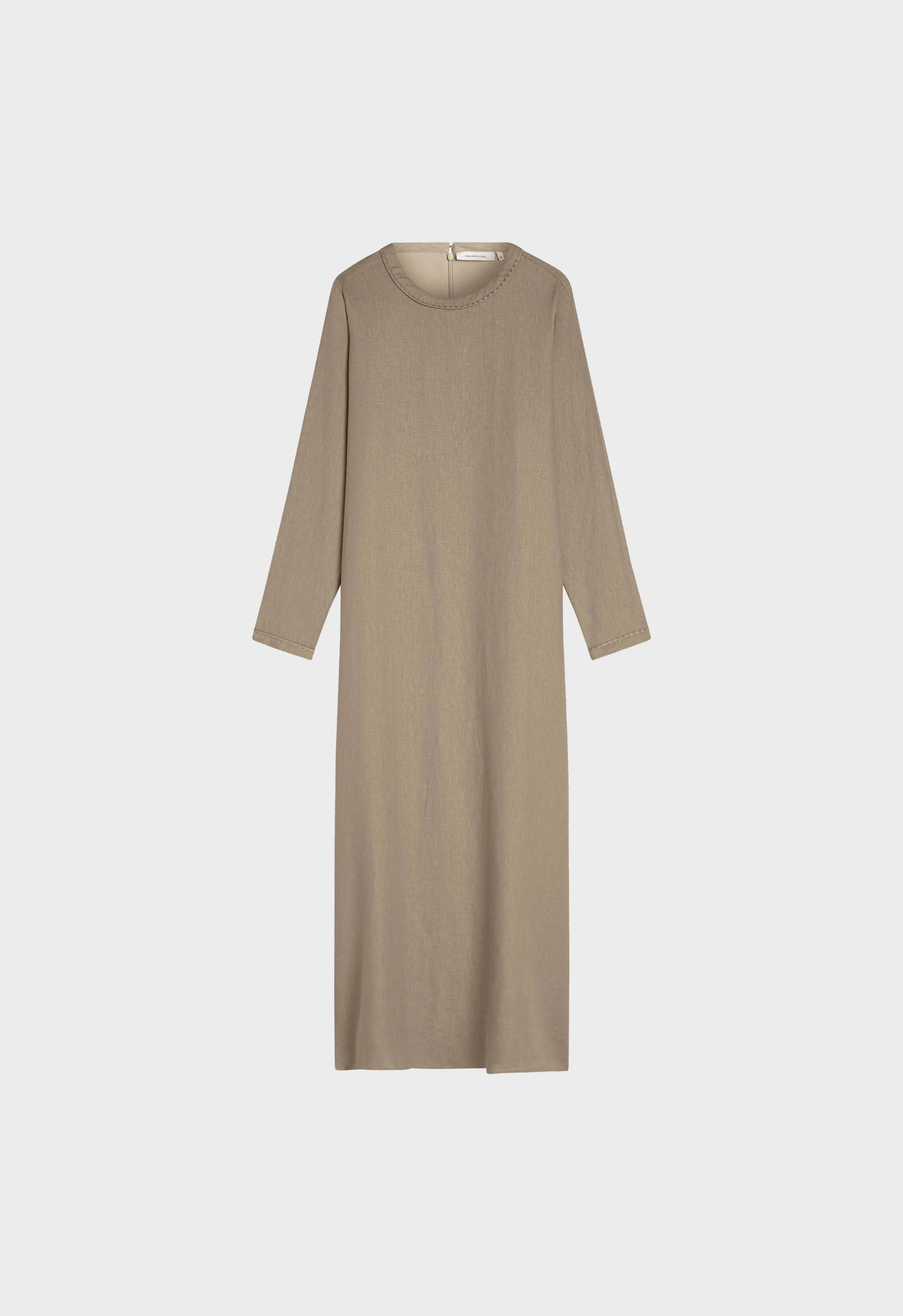 Plain Linen Dress | Light Khaki - Image 3
