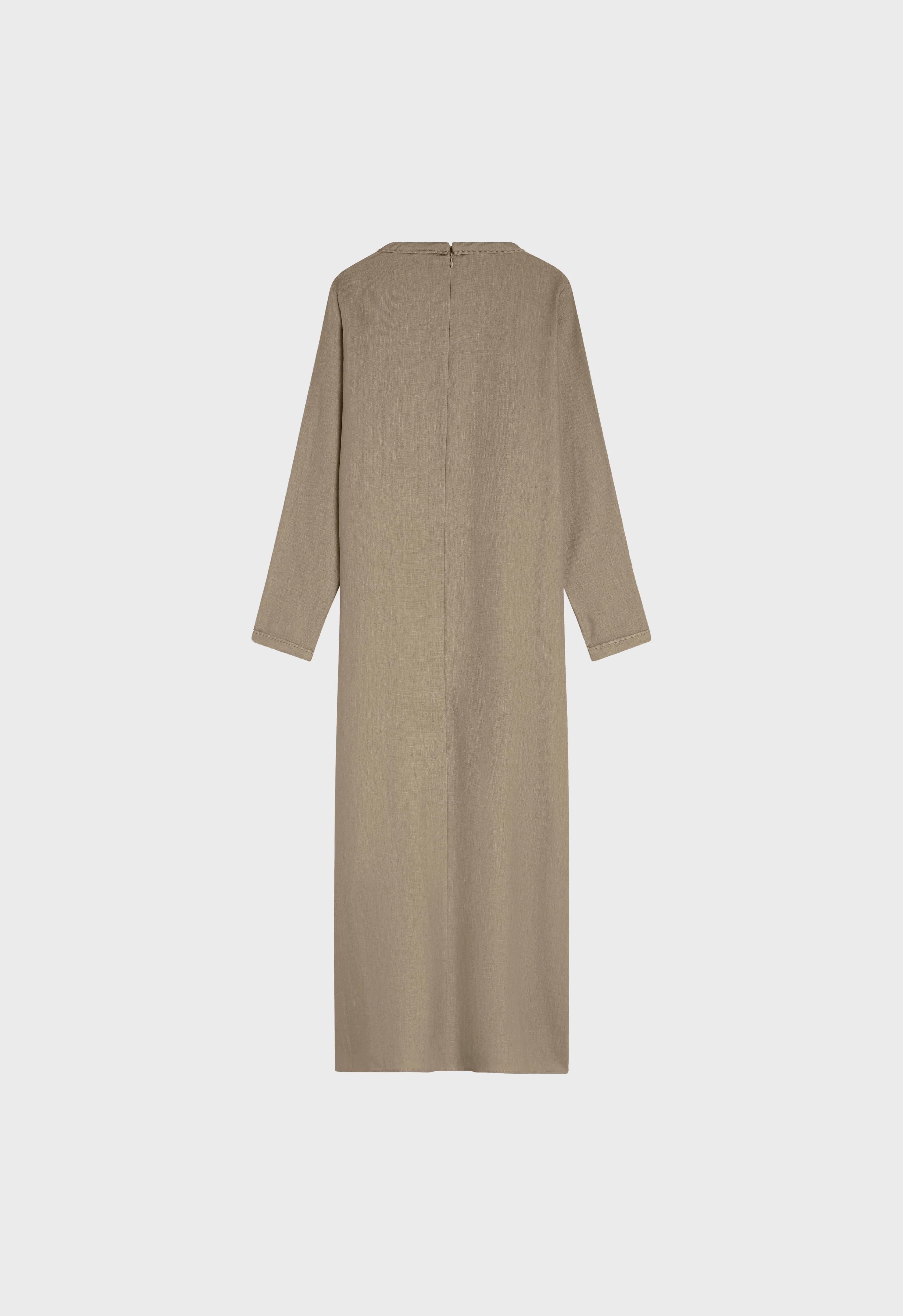 Plain Linen Dress | Light Khaki - Image 4