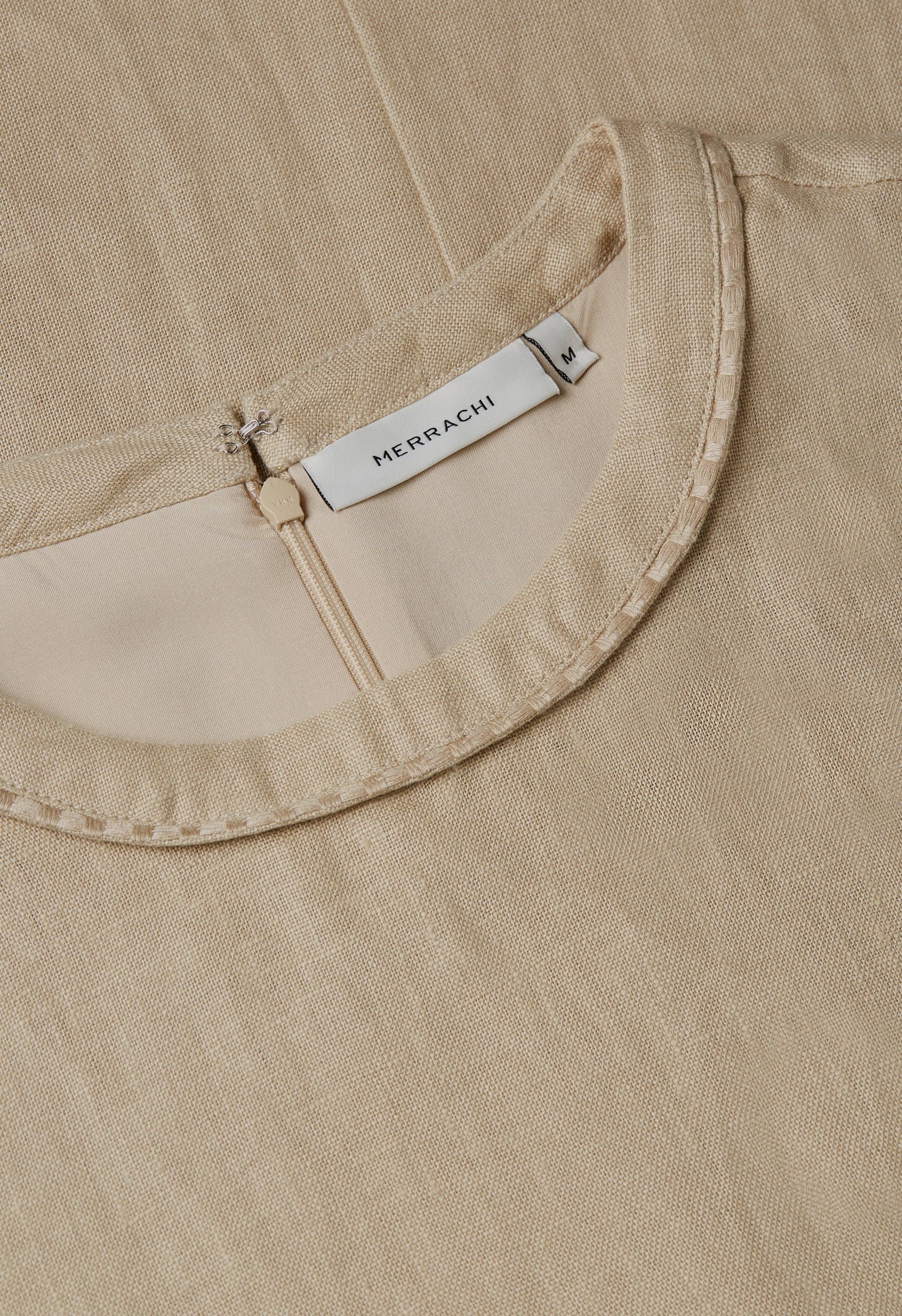 Plain Linen Dress | Light Khaki - Image 5