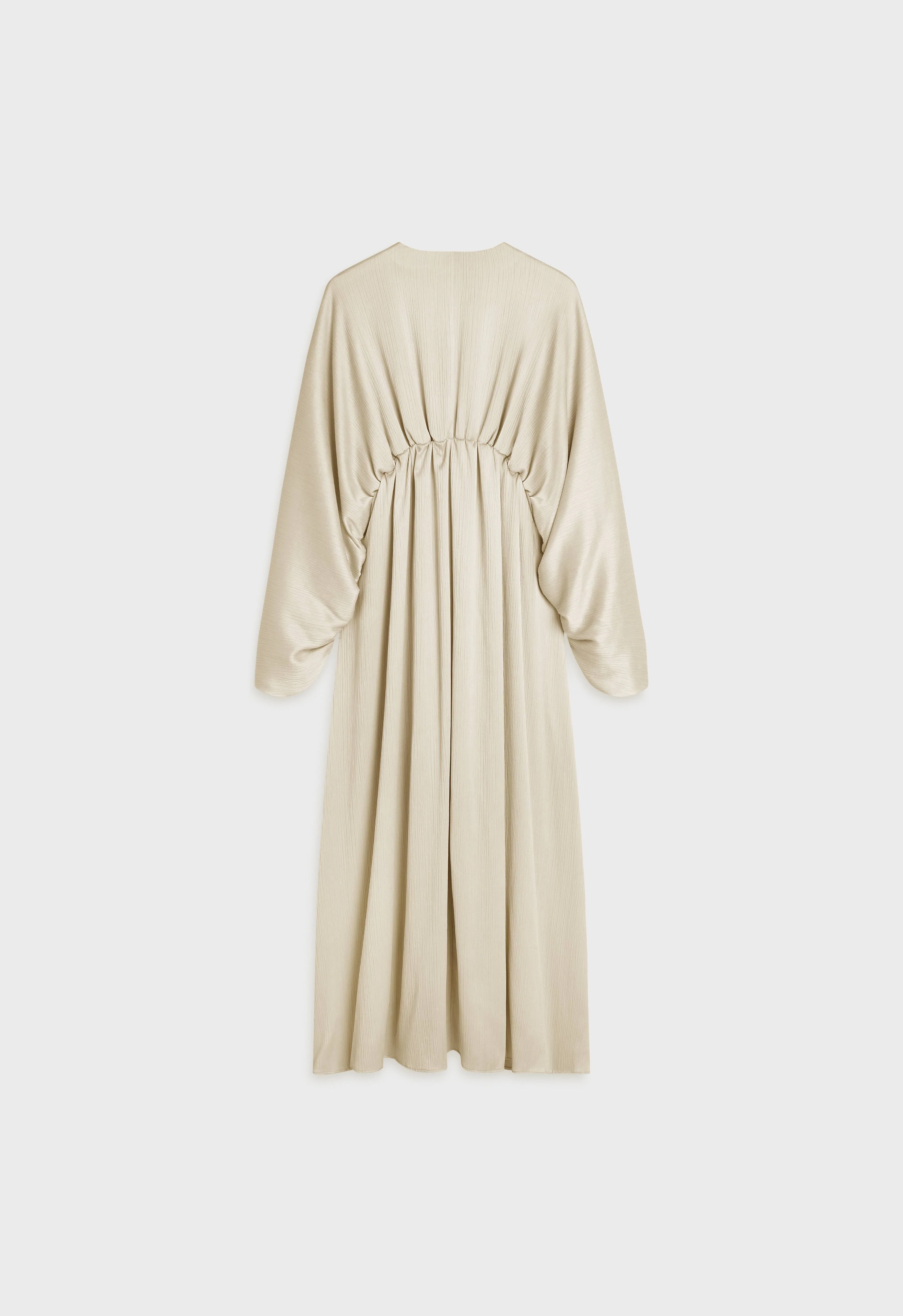 Plisse Gathered Dress | Sand - Image 4