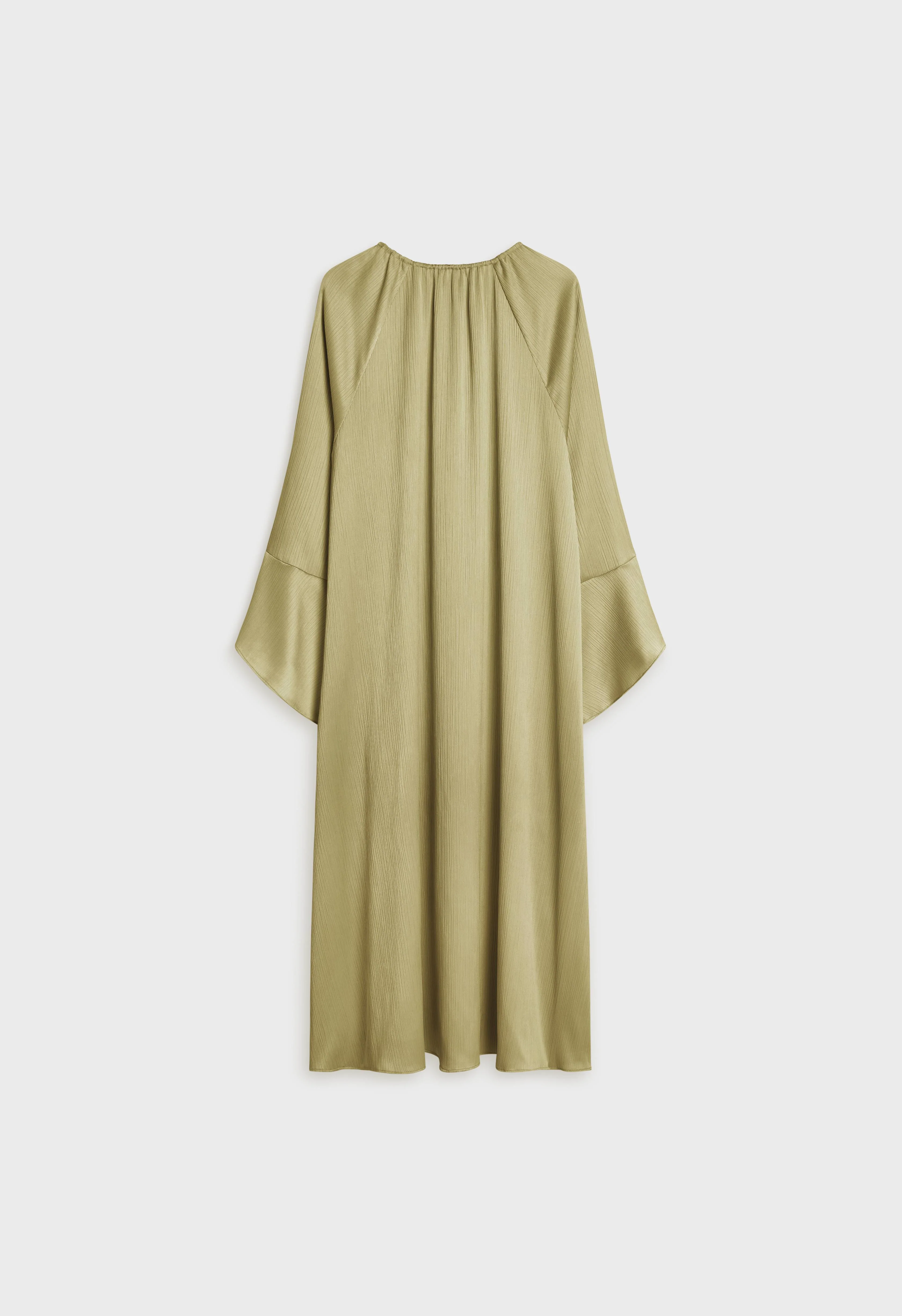 Plisse Sleeve Dress | Grey Green - Image 4