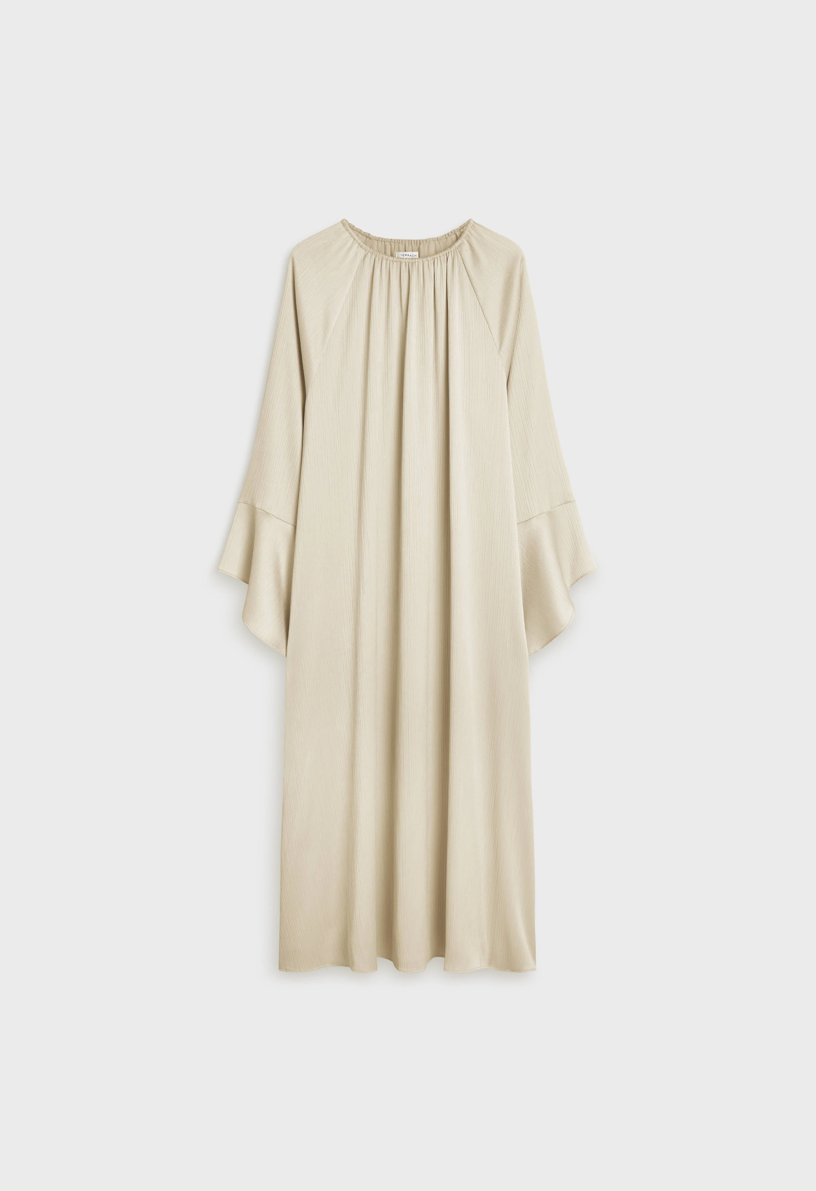Plisse Sleeve Dress | Sand - Image 3