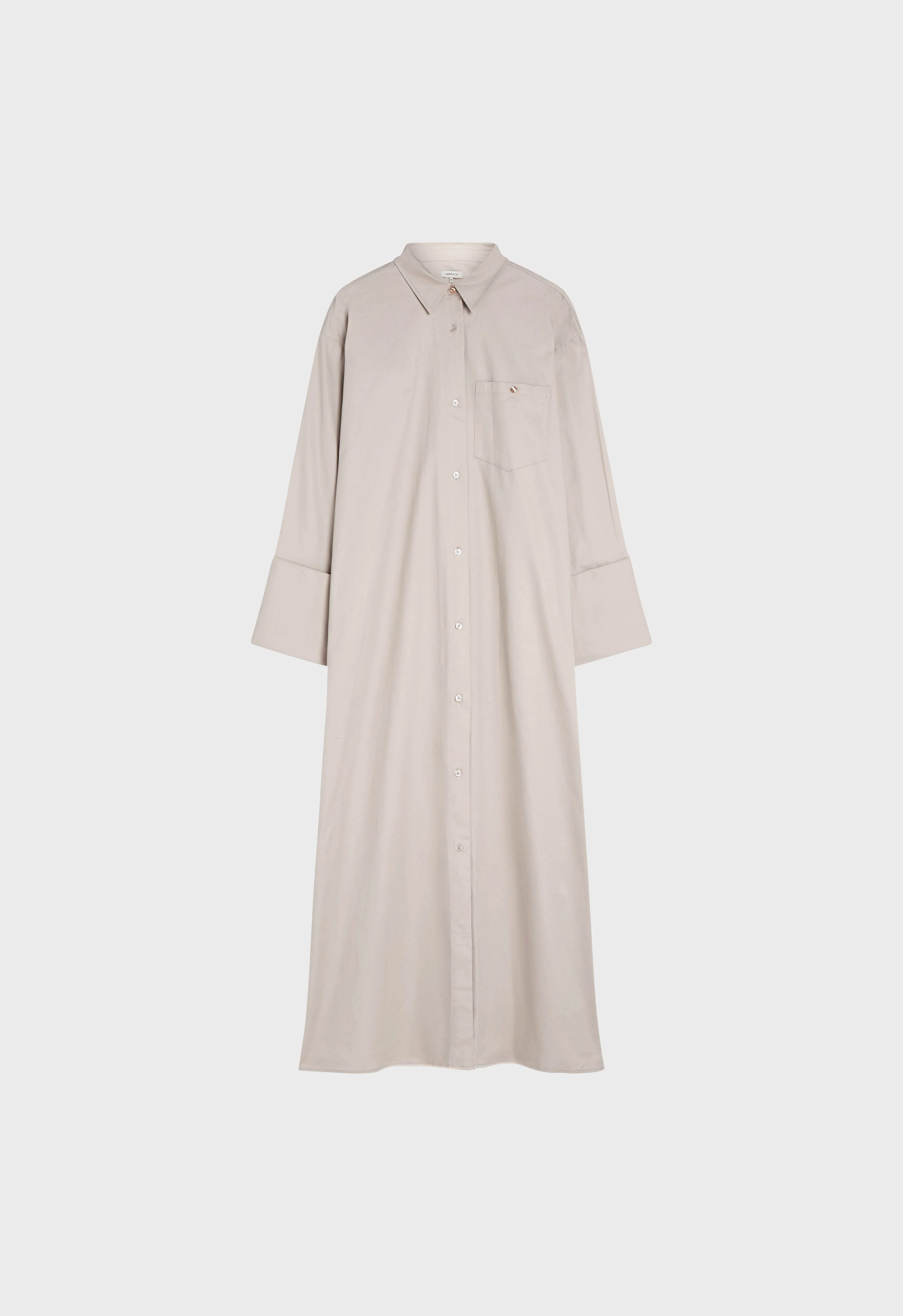 Poplin Long Shirt | Soft Taupe - Image 3