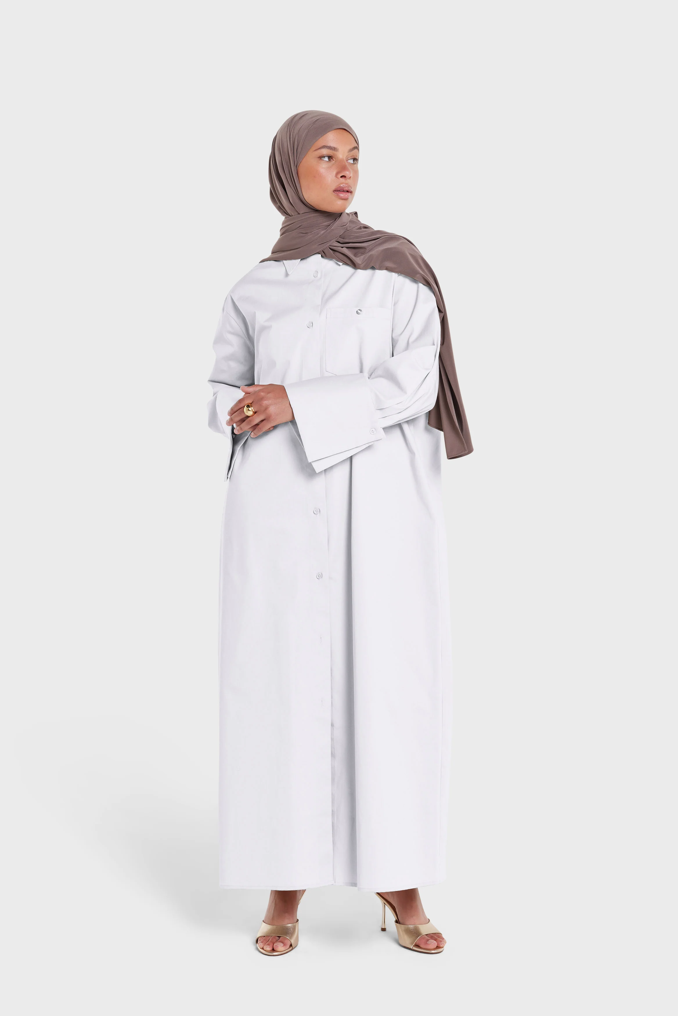 Poplin Long Shirt | White - Image 2