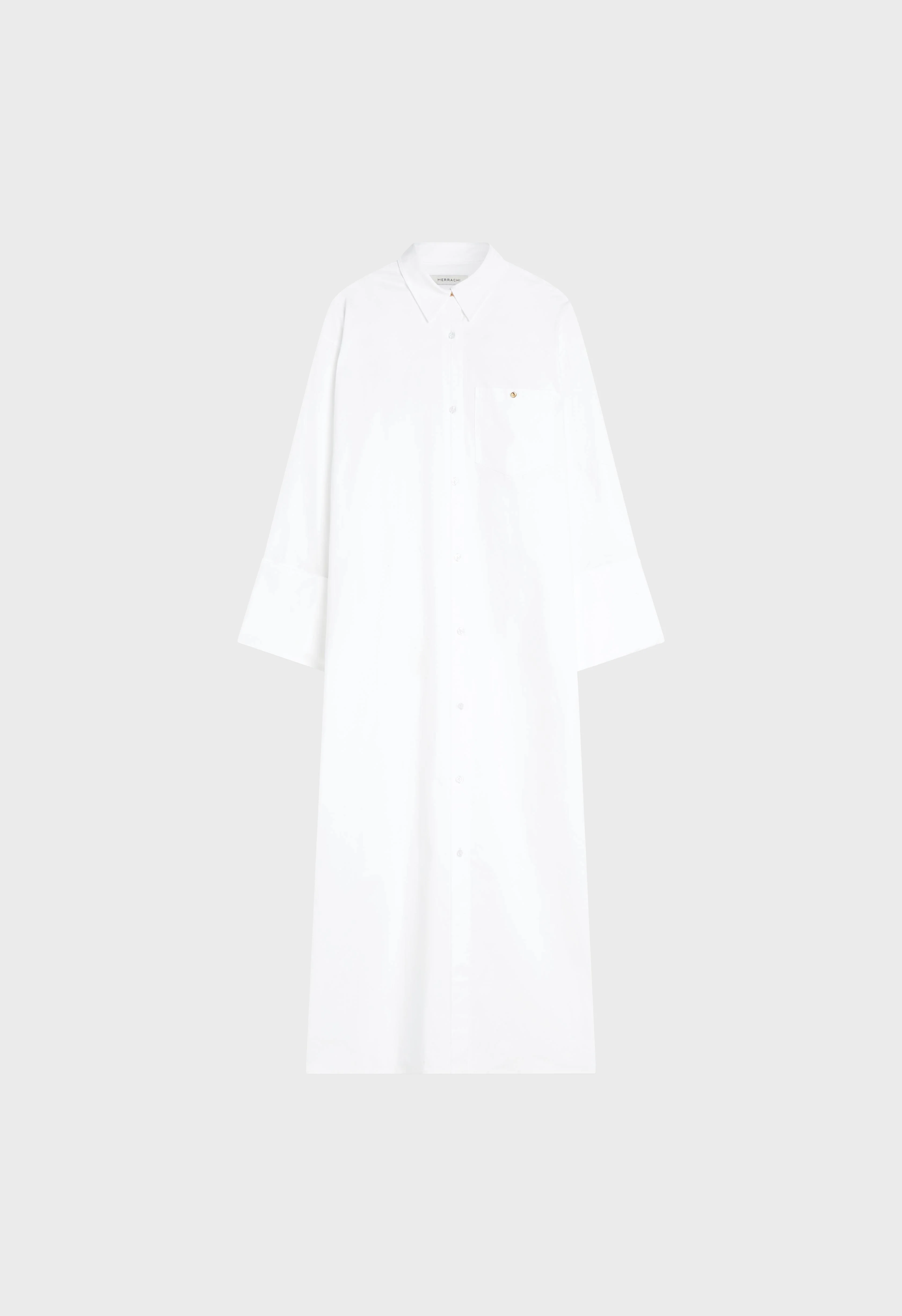 Poplin Long Shirt | White - Image 3