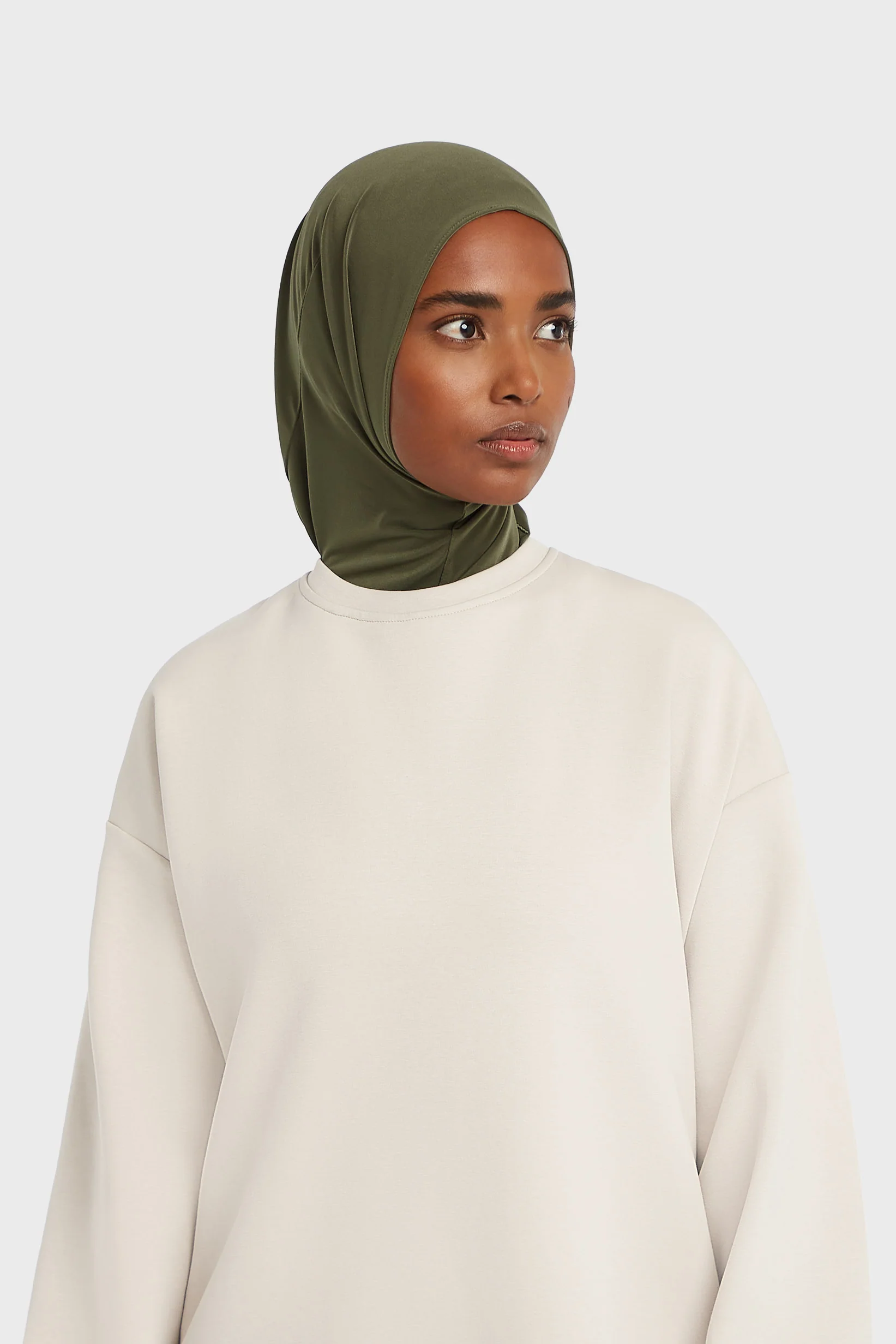 Premium Jersey Hijab | Dusty Olive - Image 2
