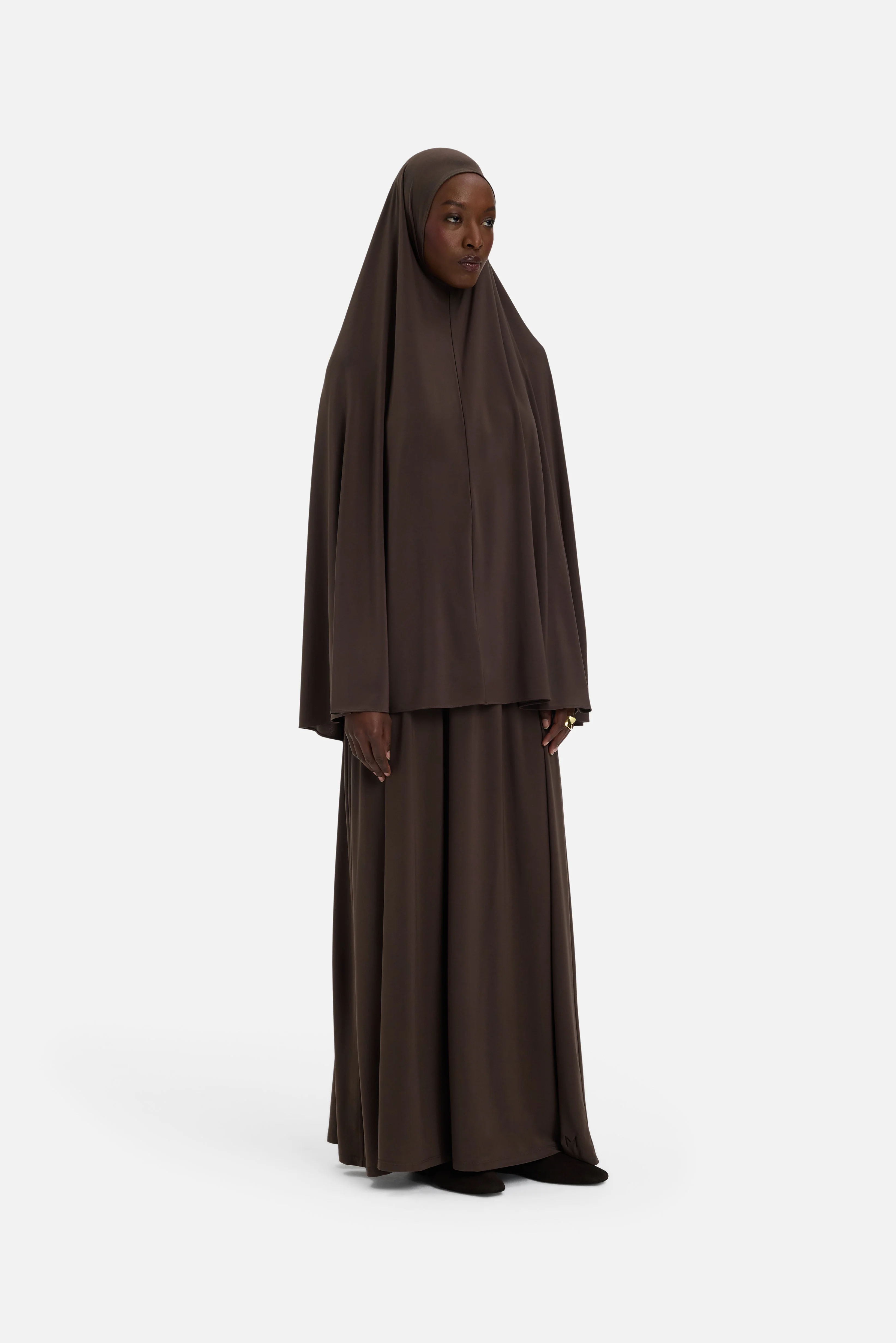 Premium Jersey Khimaar | Dark Brown - Image 2