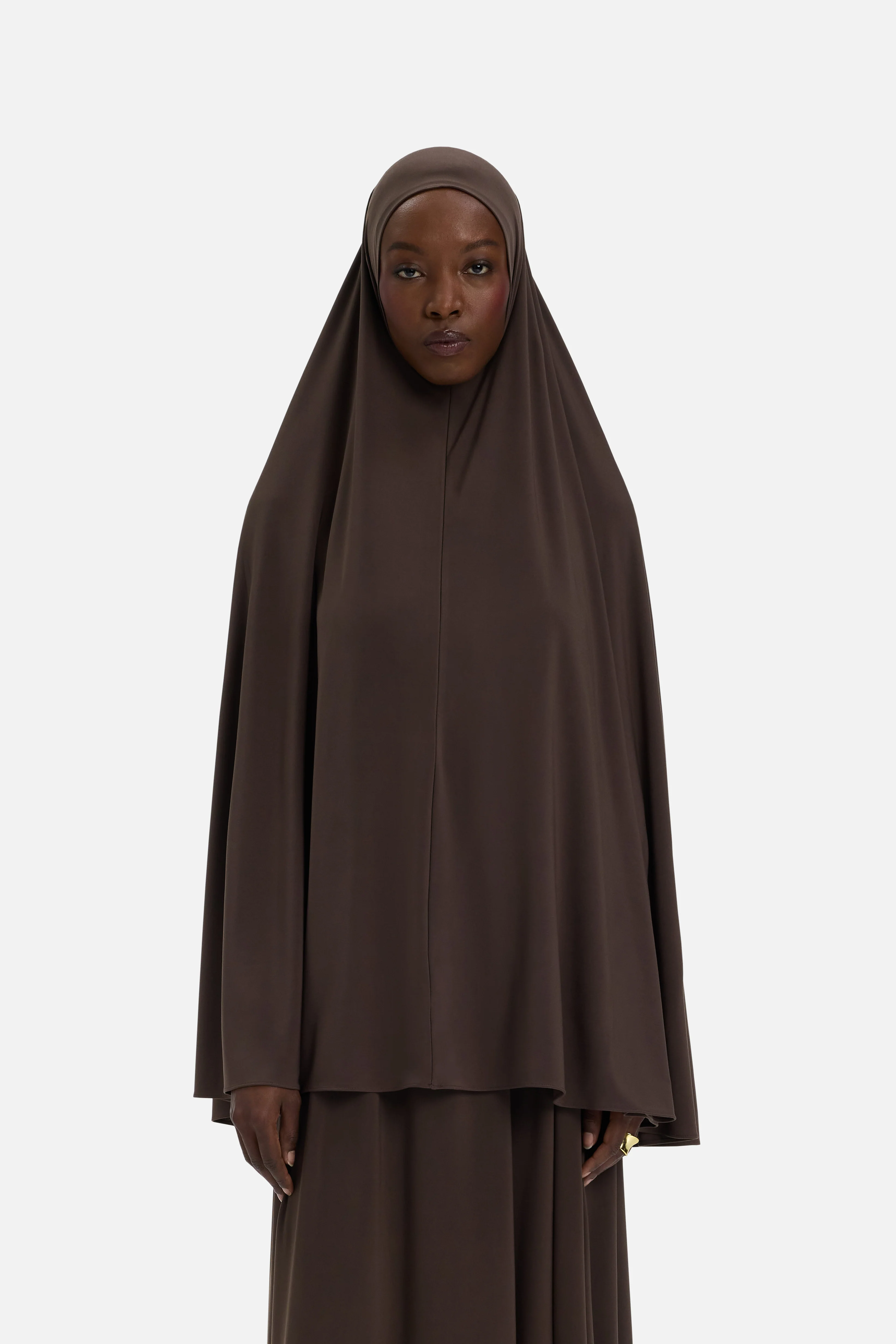 Premium Jersey Khimaar | Dark Brown - Image 4