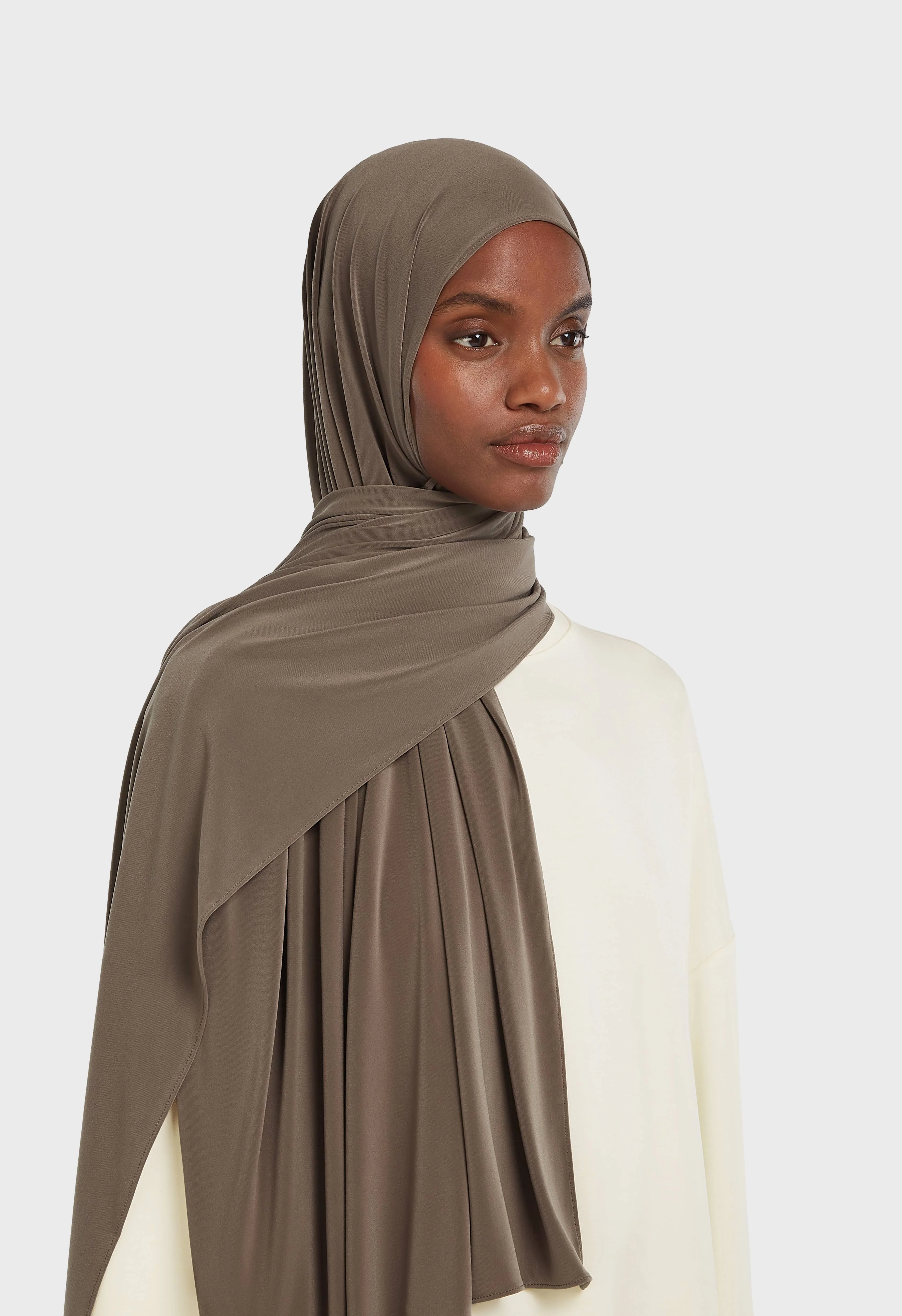 Premium Jersey Scarf | Ash Brown - Image 2