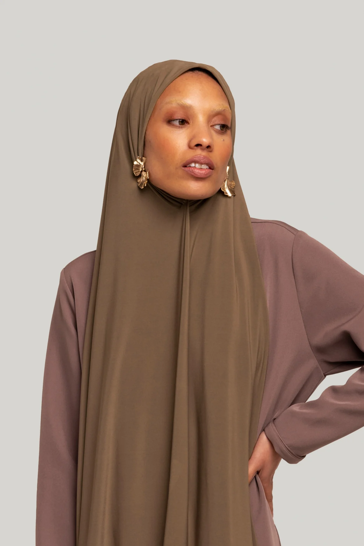 Premium Jersey Scarf | Brown Olive - Image 3