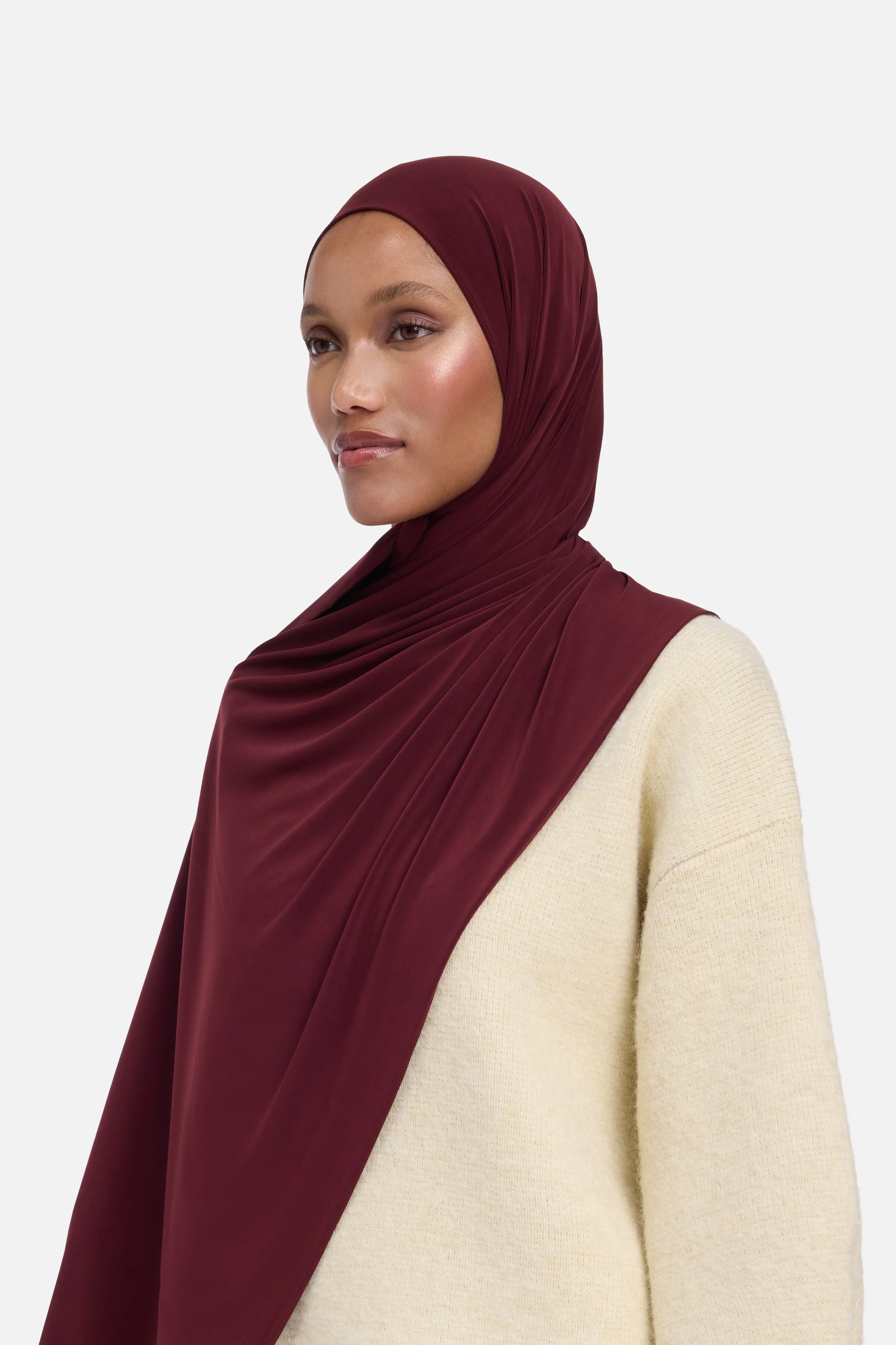 Premium Jersey Scarf | Burgundy - Image 2