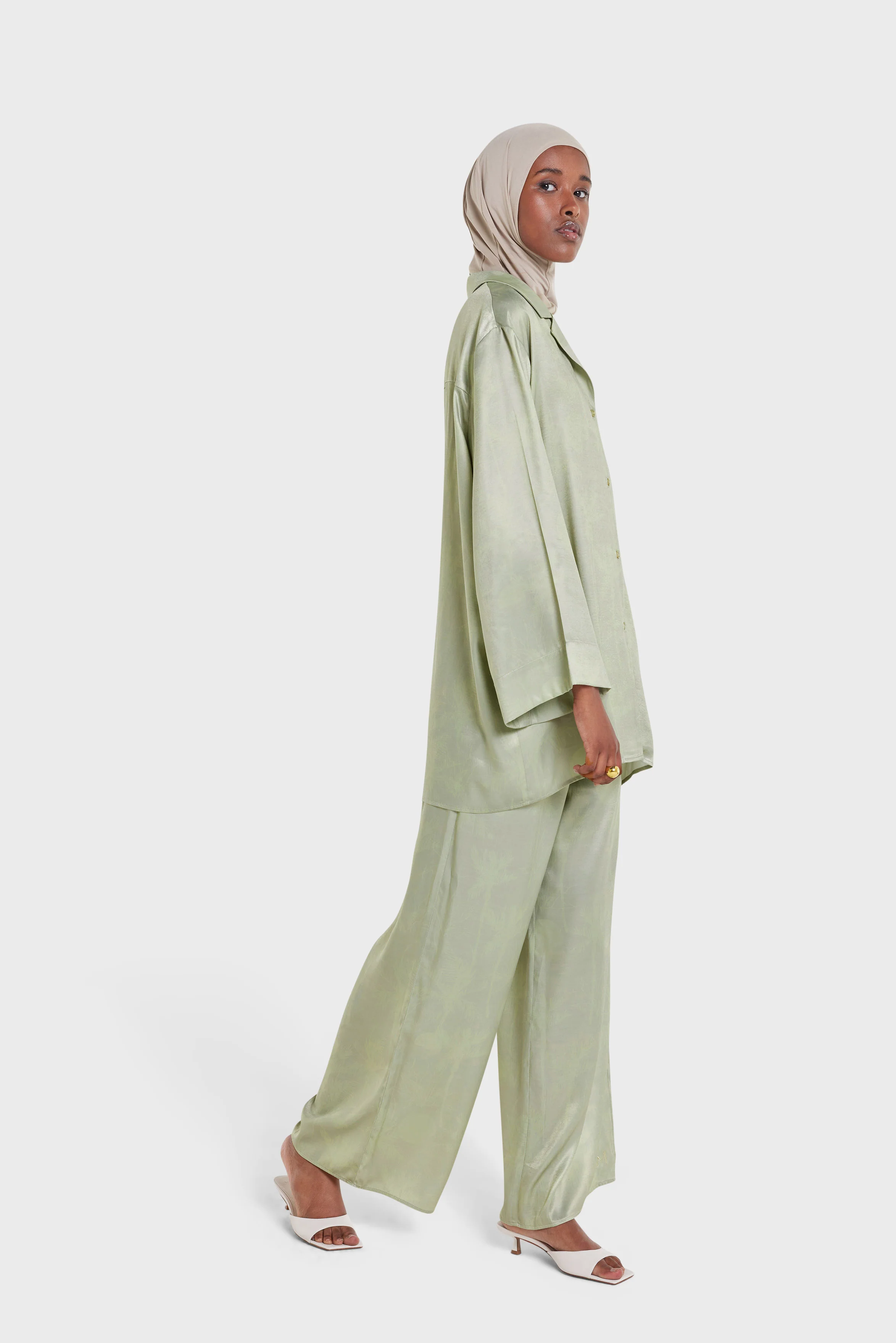 Printed Shirt | Palm Print Alfalfa - Image 2