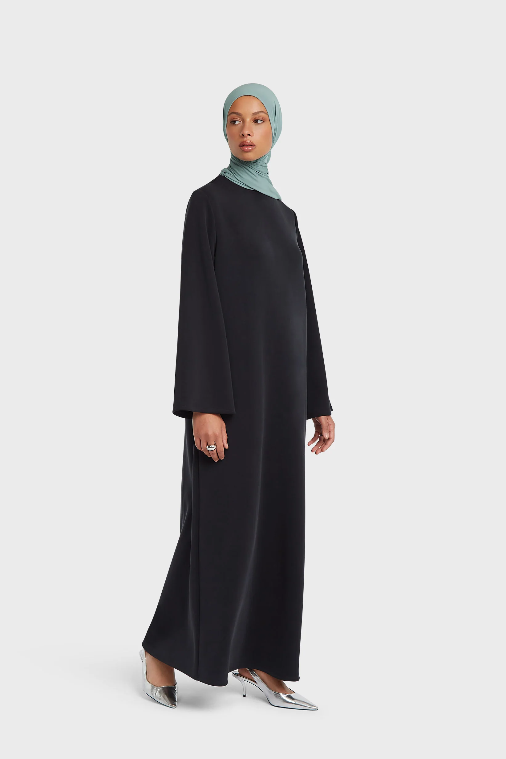 Rayon Jersey Dress | Black - Image 2