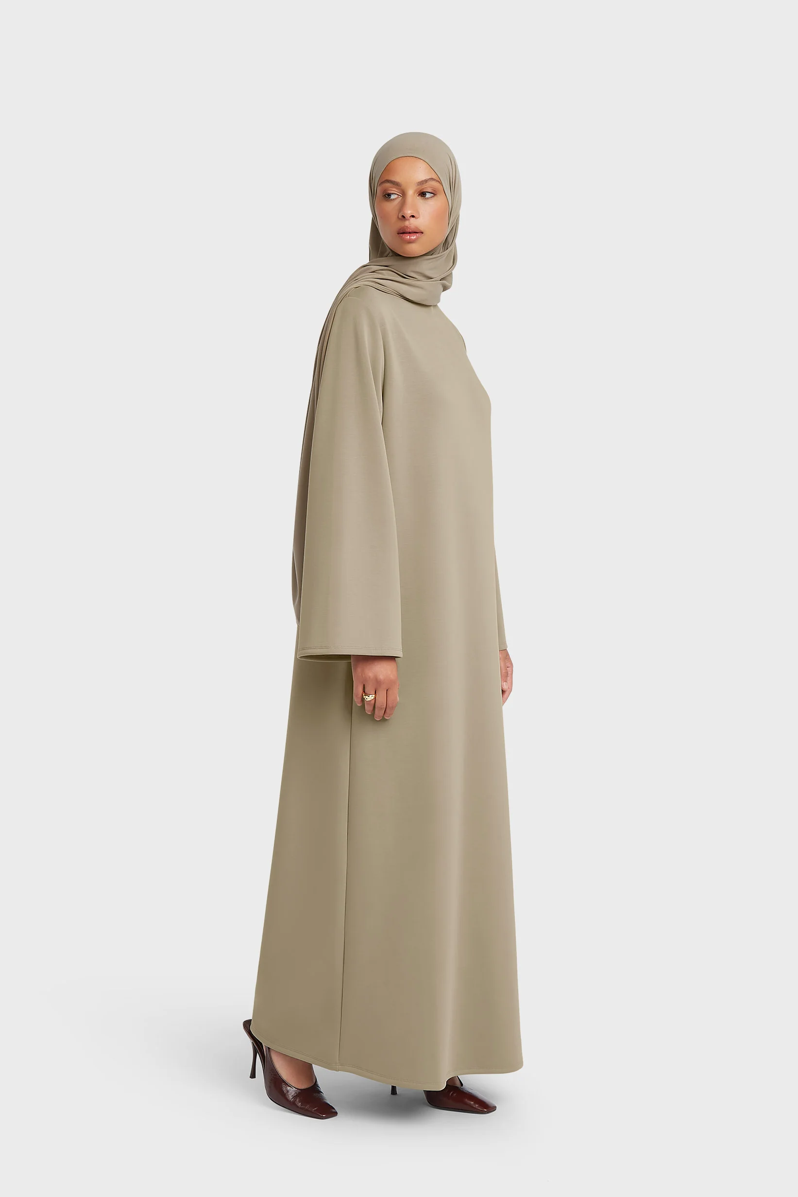 Rayon Jersey Dress | Mink - Image 2