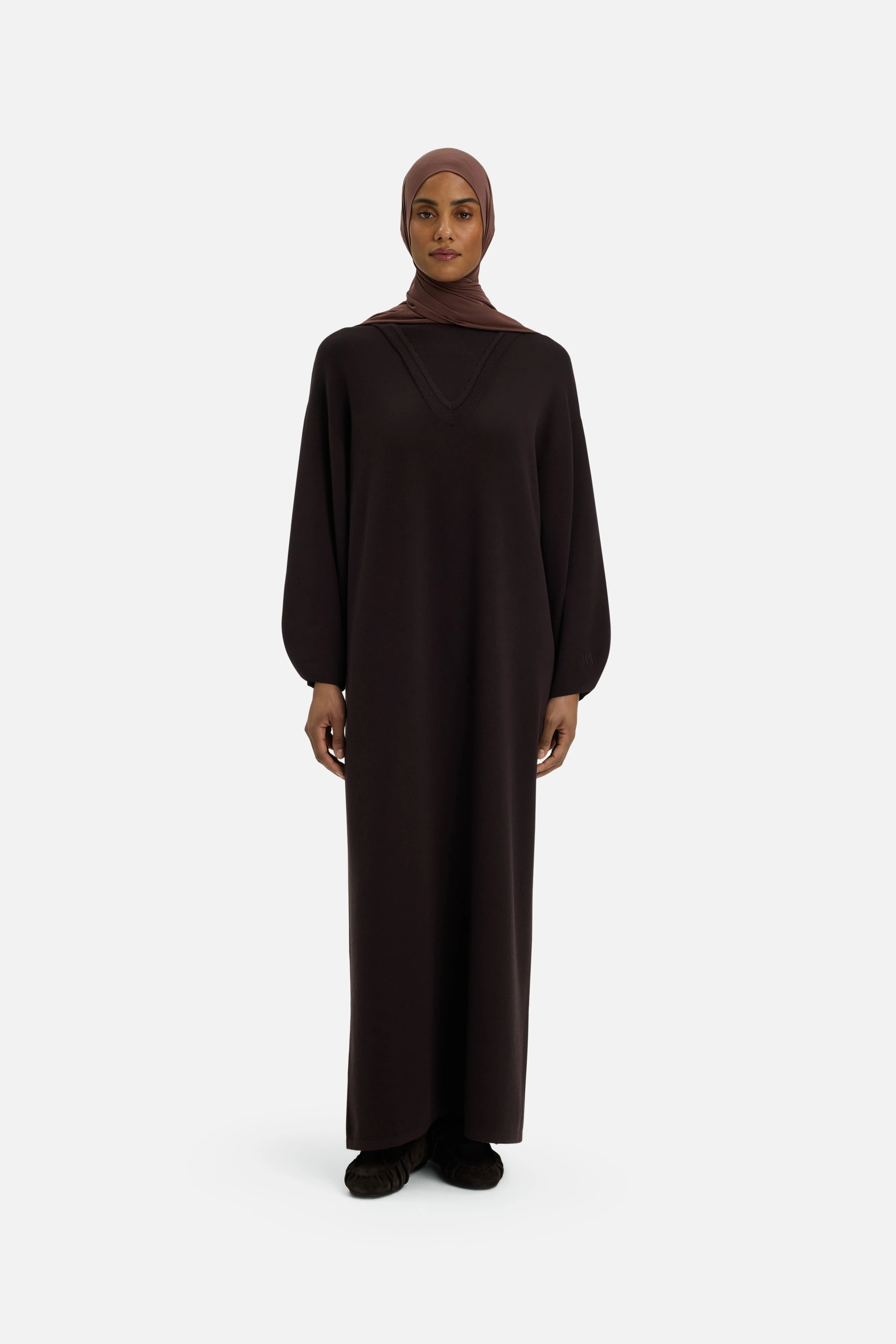 Relaxed Knitted Dress | Dark Brown