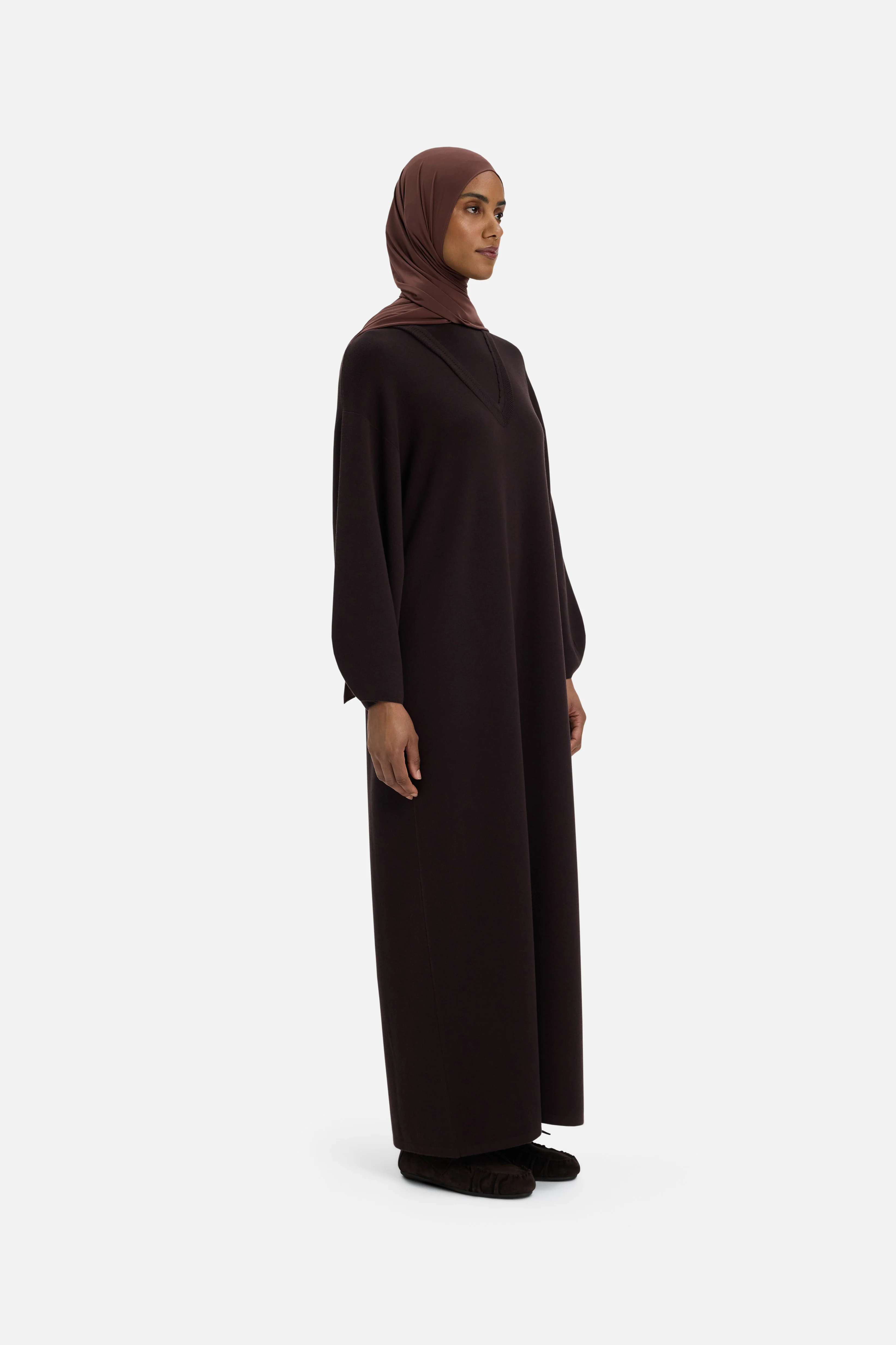 Relaxed Knitted Dress | Dark Brown - Image 2
