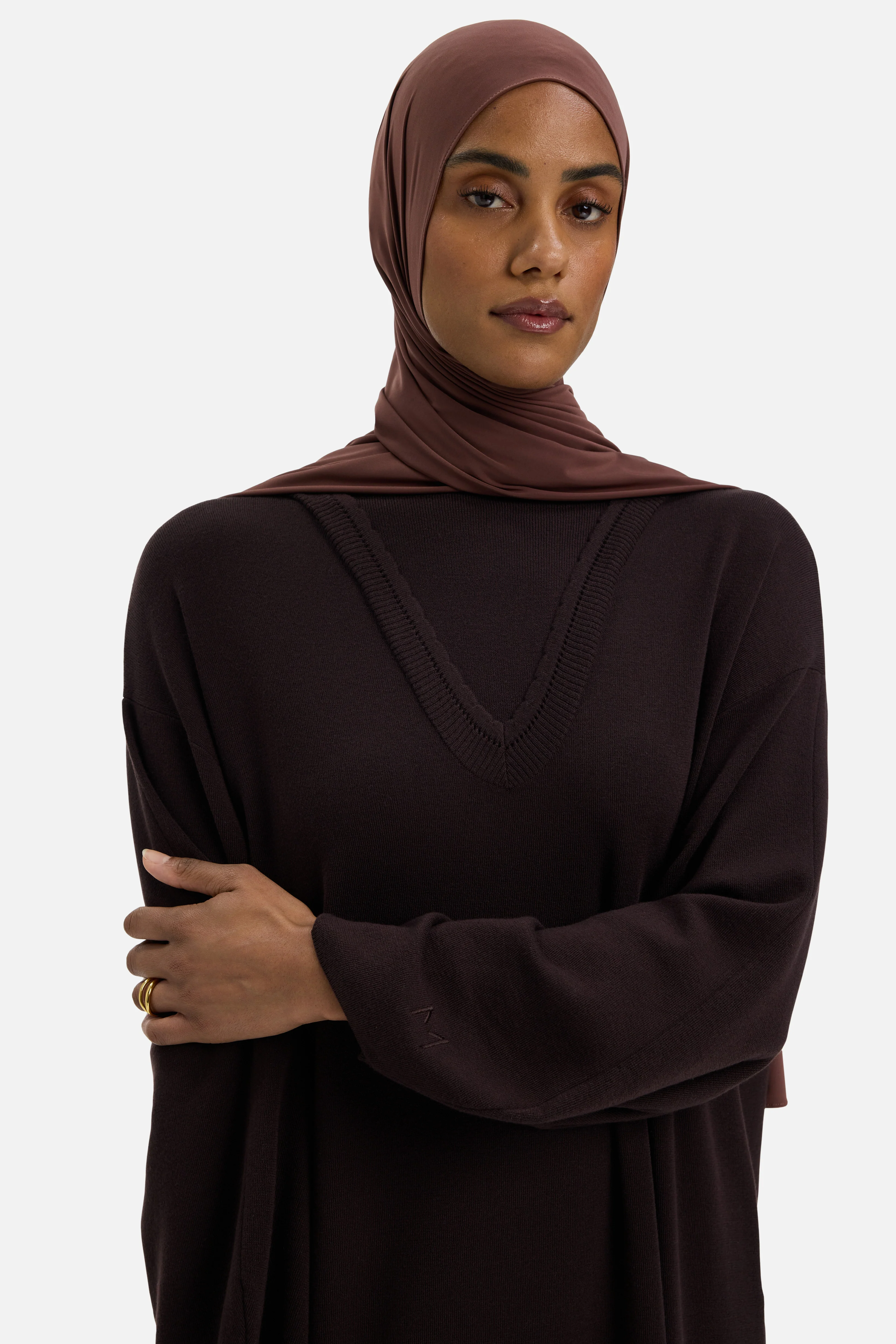 Relaxed Knitted Dress | Dark Brown - Image 3