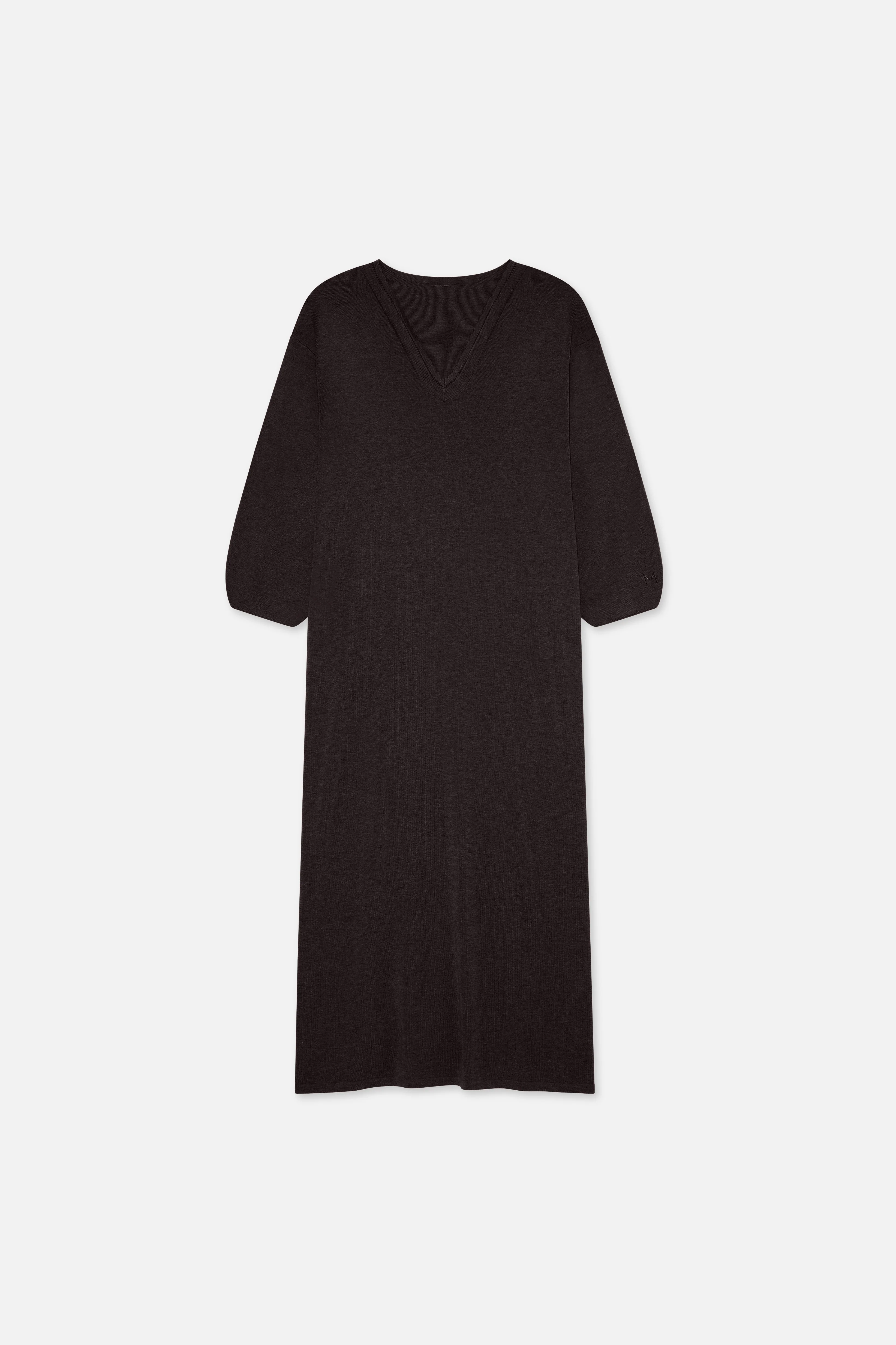 Relaxed Knitted Dress | Dark Brown - Image 6