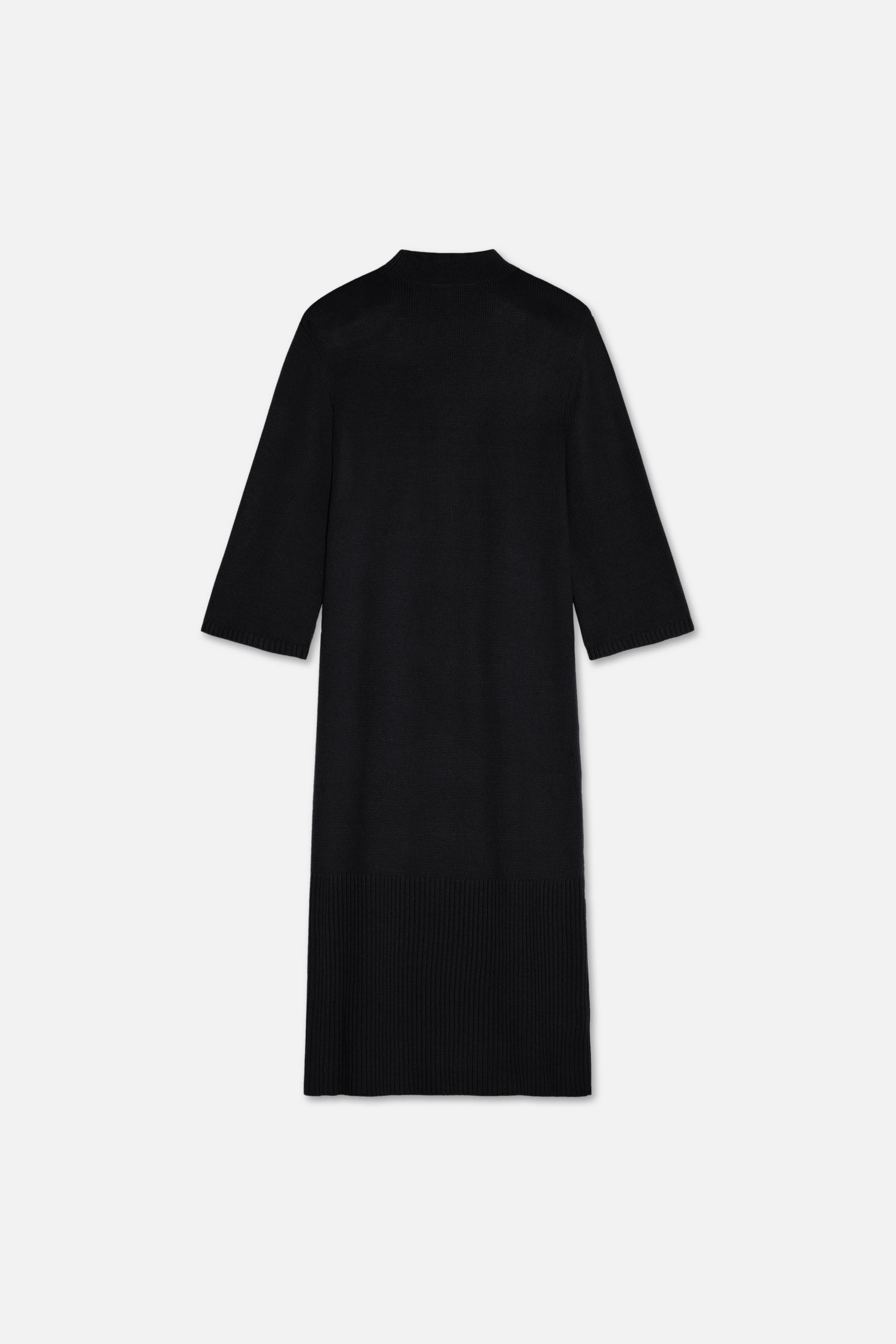 Ribbed Knit Dress | Black - Image 5