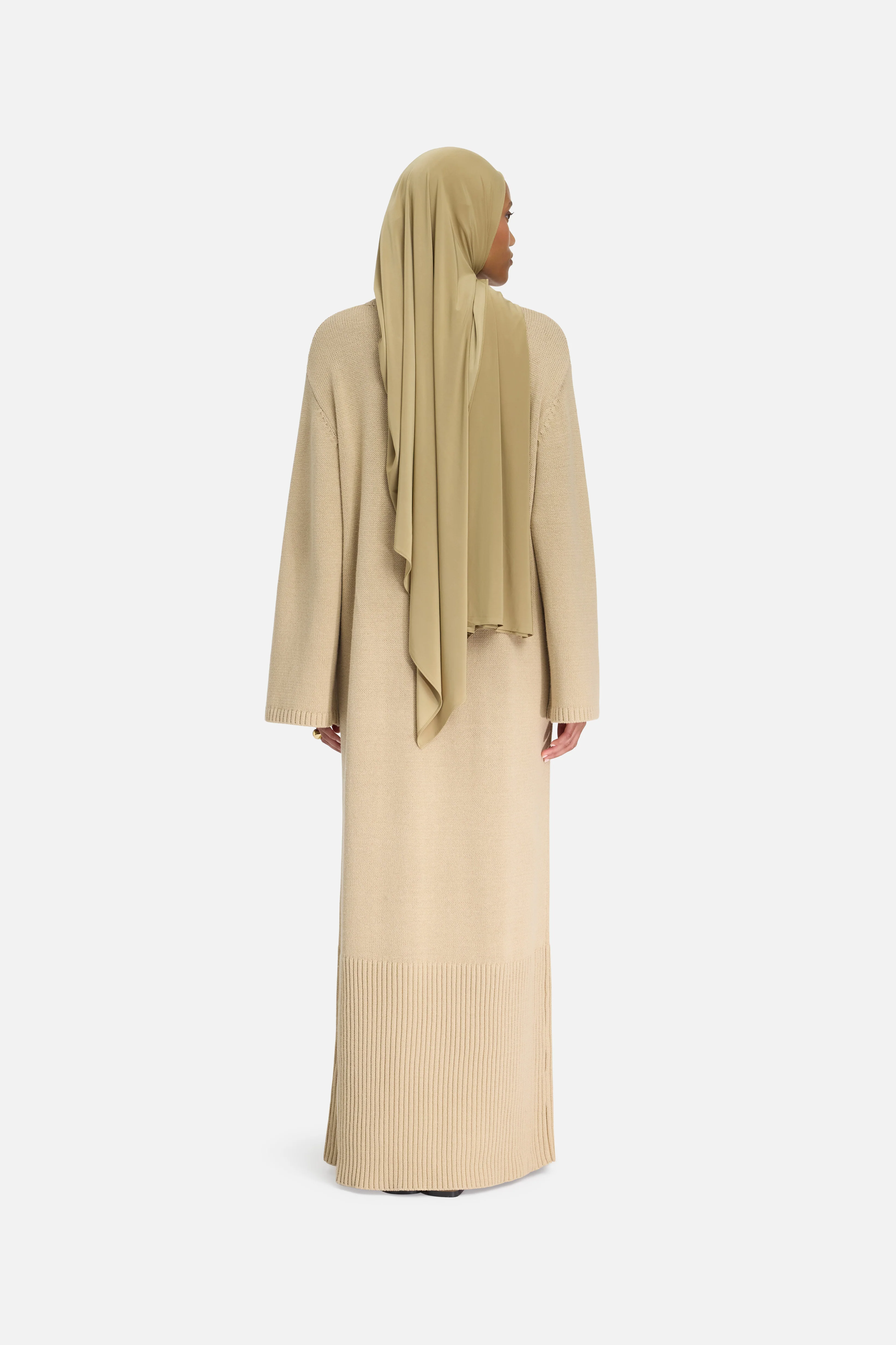 Ribbed Knit Dress | Khaki - Image 4