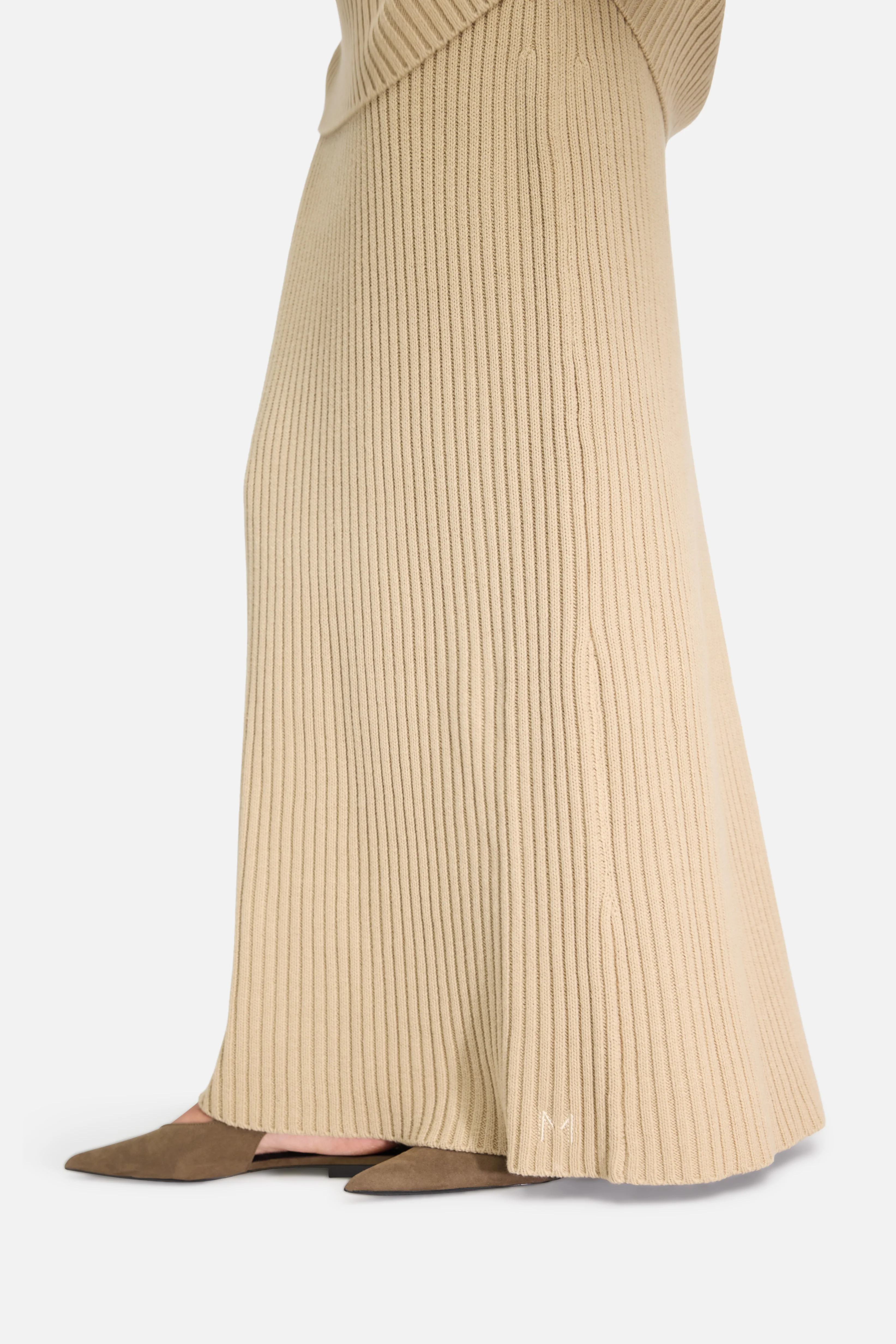 Ribbed Knit Skirt | Khaki - Image 3