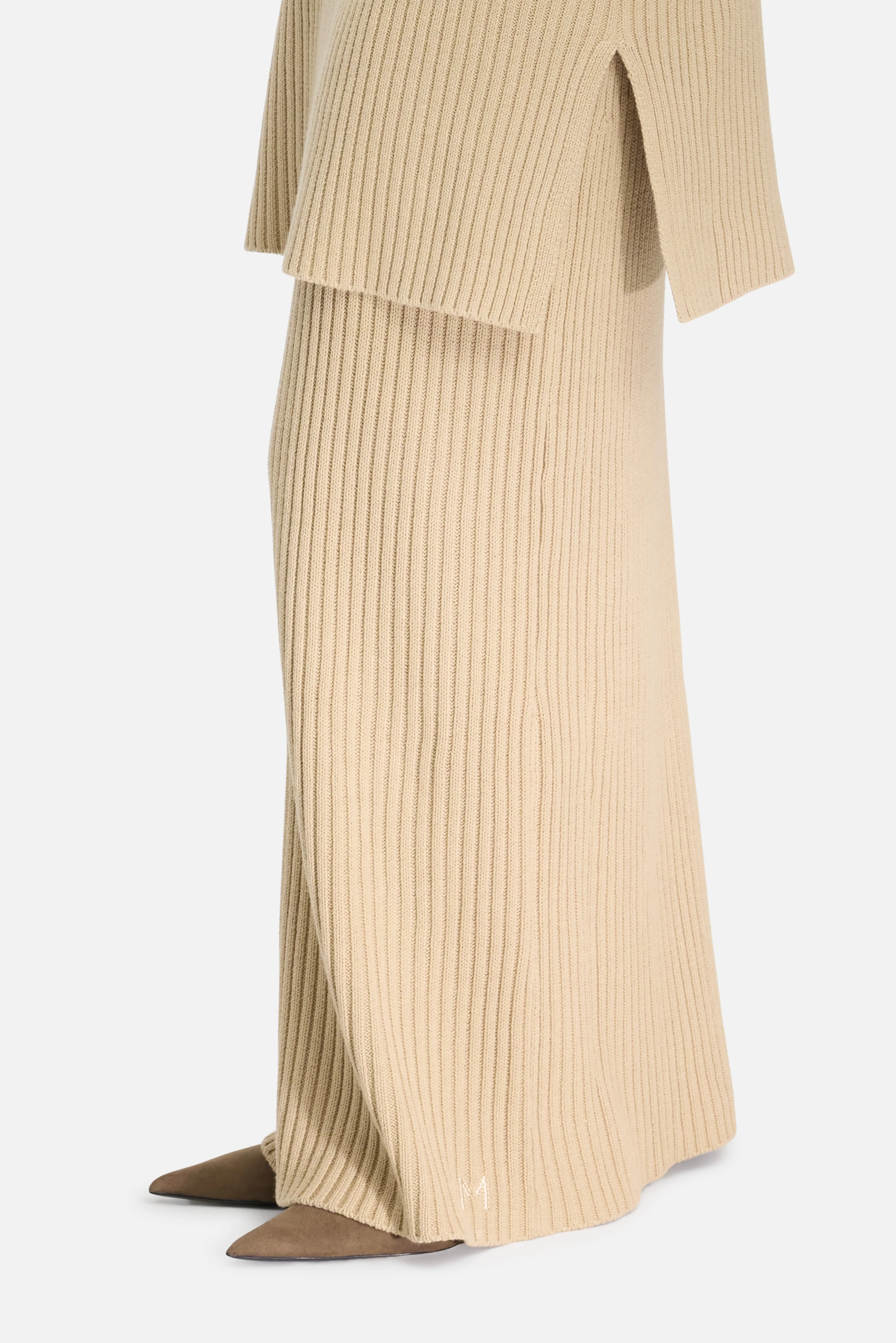 Ribbed Knit Skirt | Khaki - Image 4