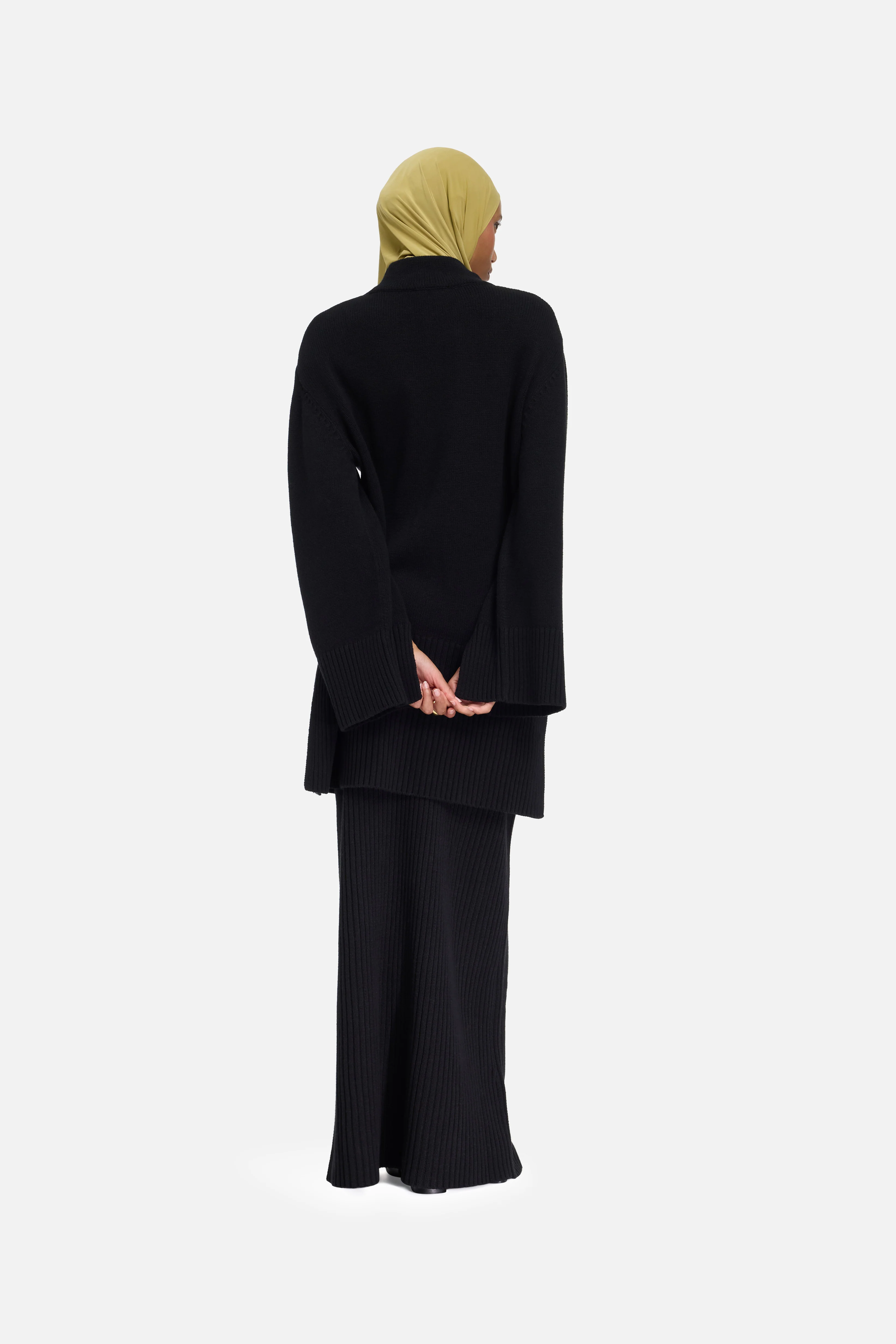 Ribbed Knit Sweater | Black - Image 4