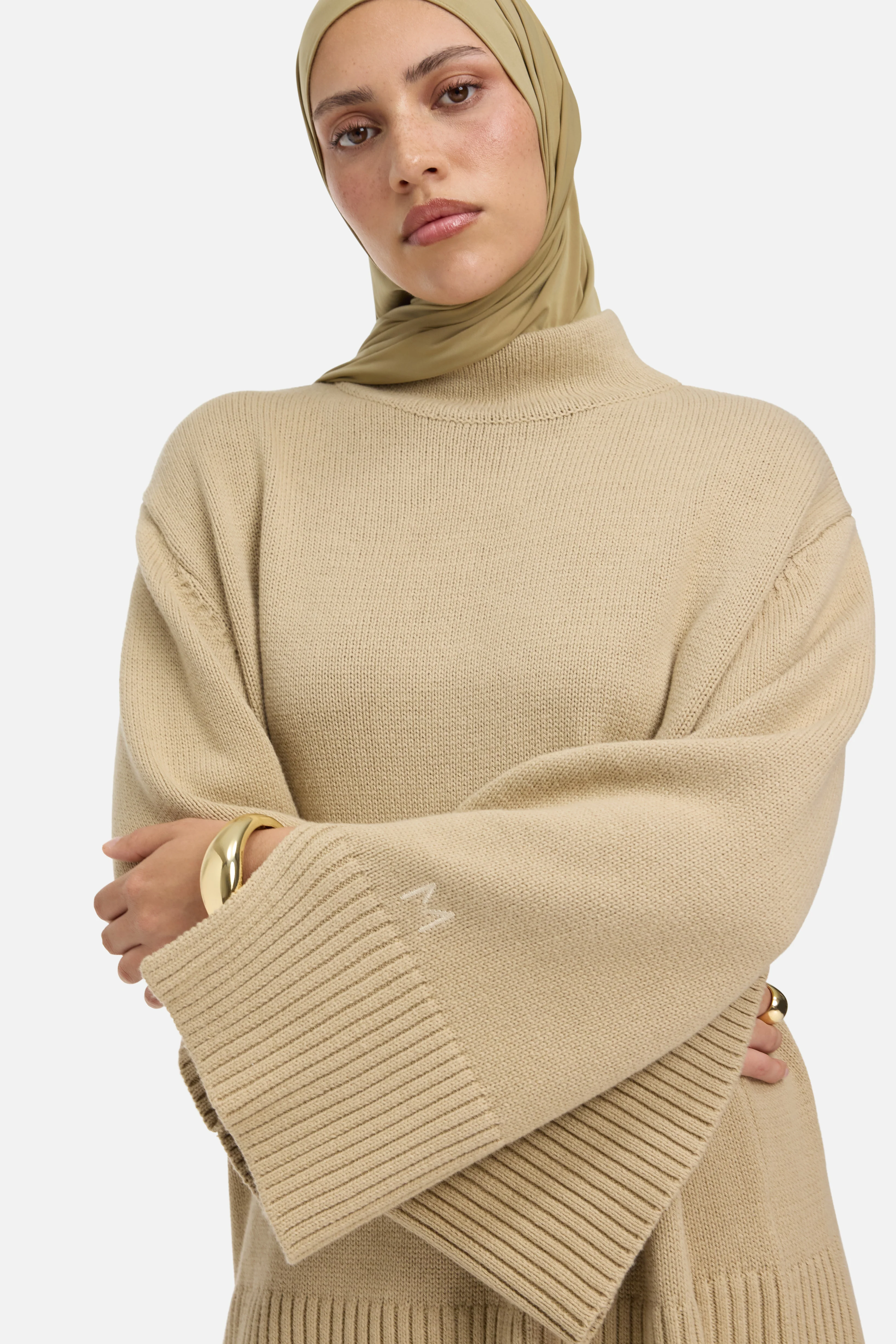 Ribbed Knit Sweater | Khaki - Image 4