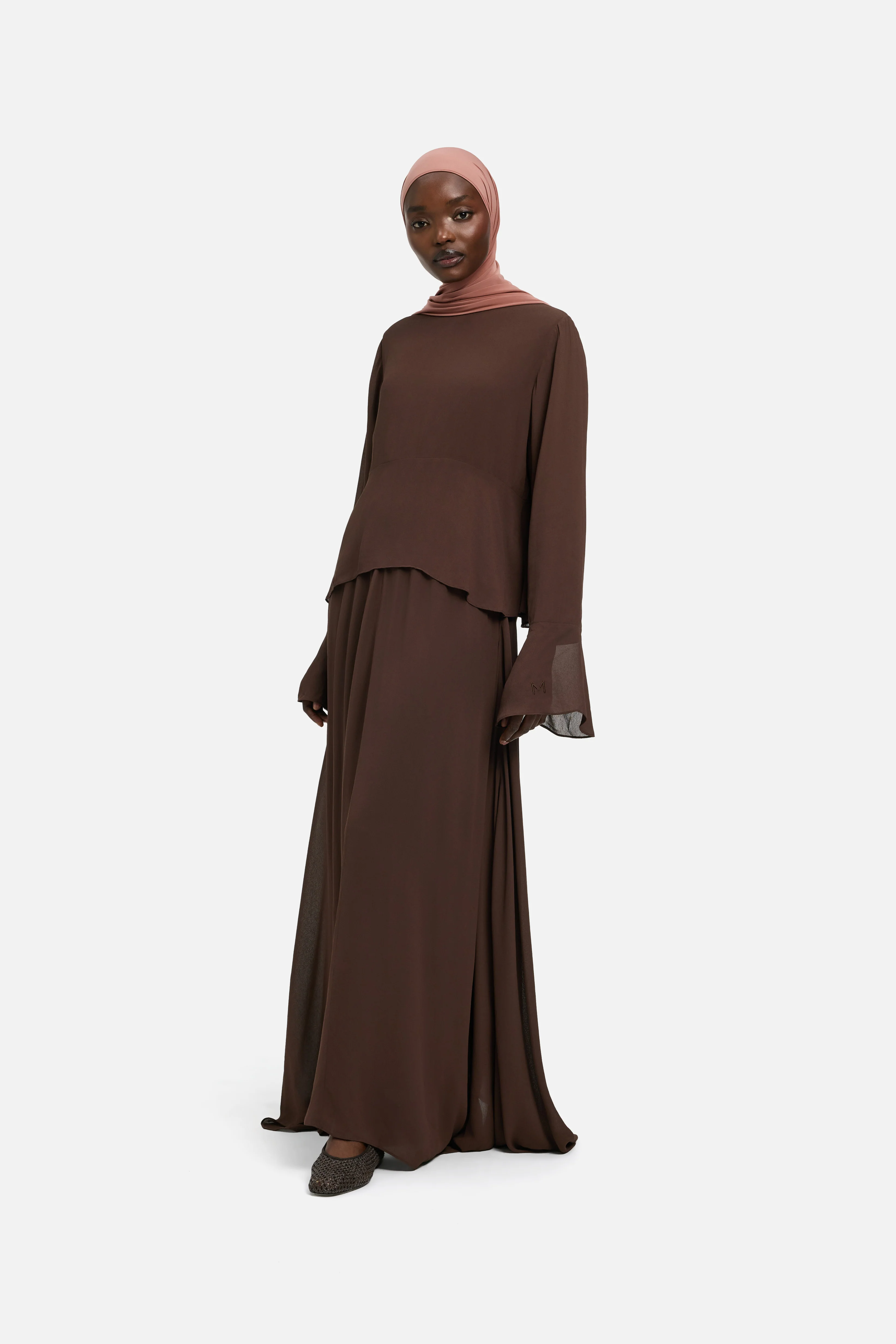 Romantic Ruffle Dress | Burnt Mocha - Image 2