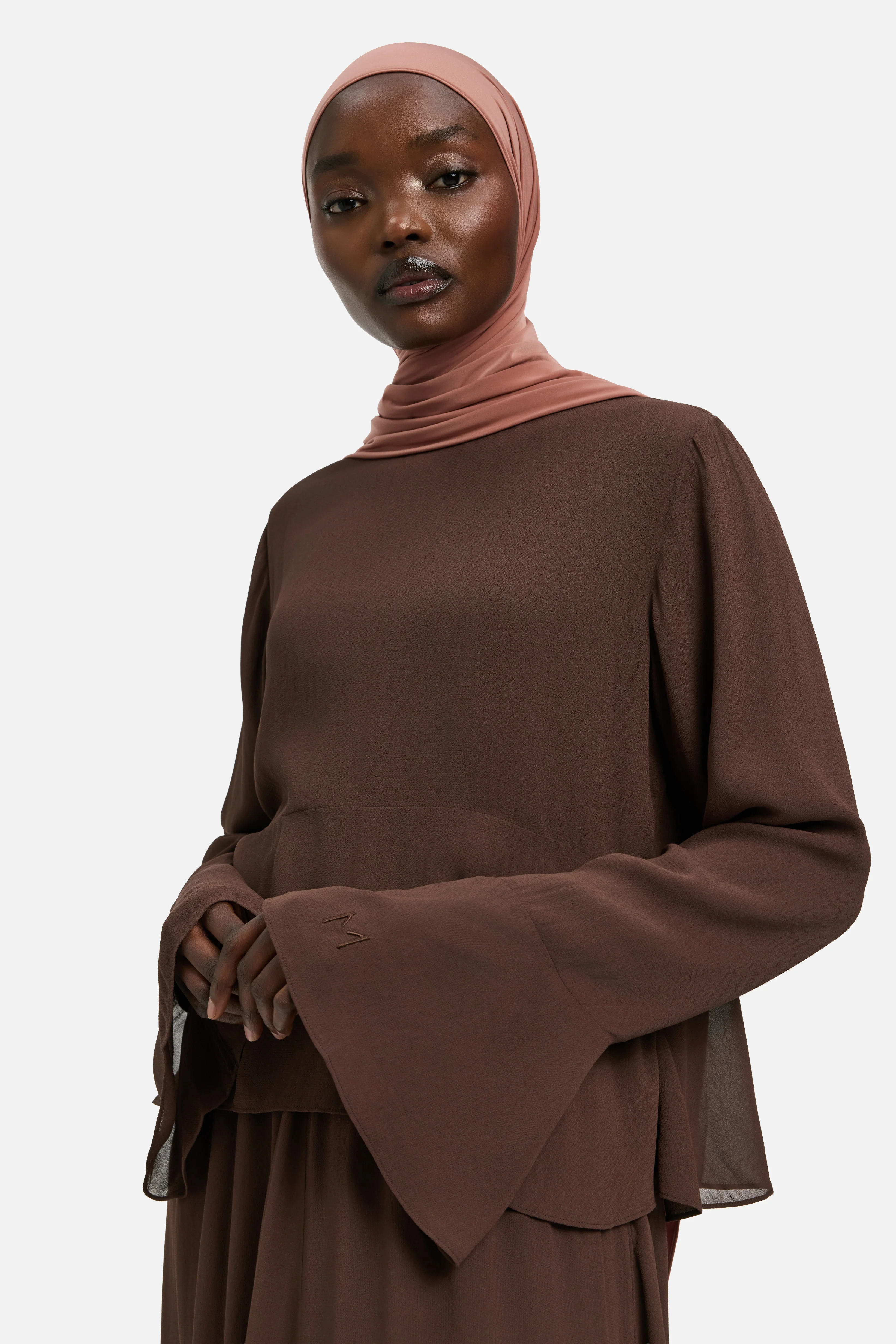 Romantic Ruffle Dress | Burnt Mocha - Image 3