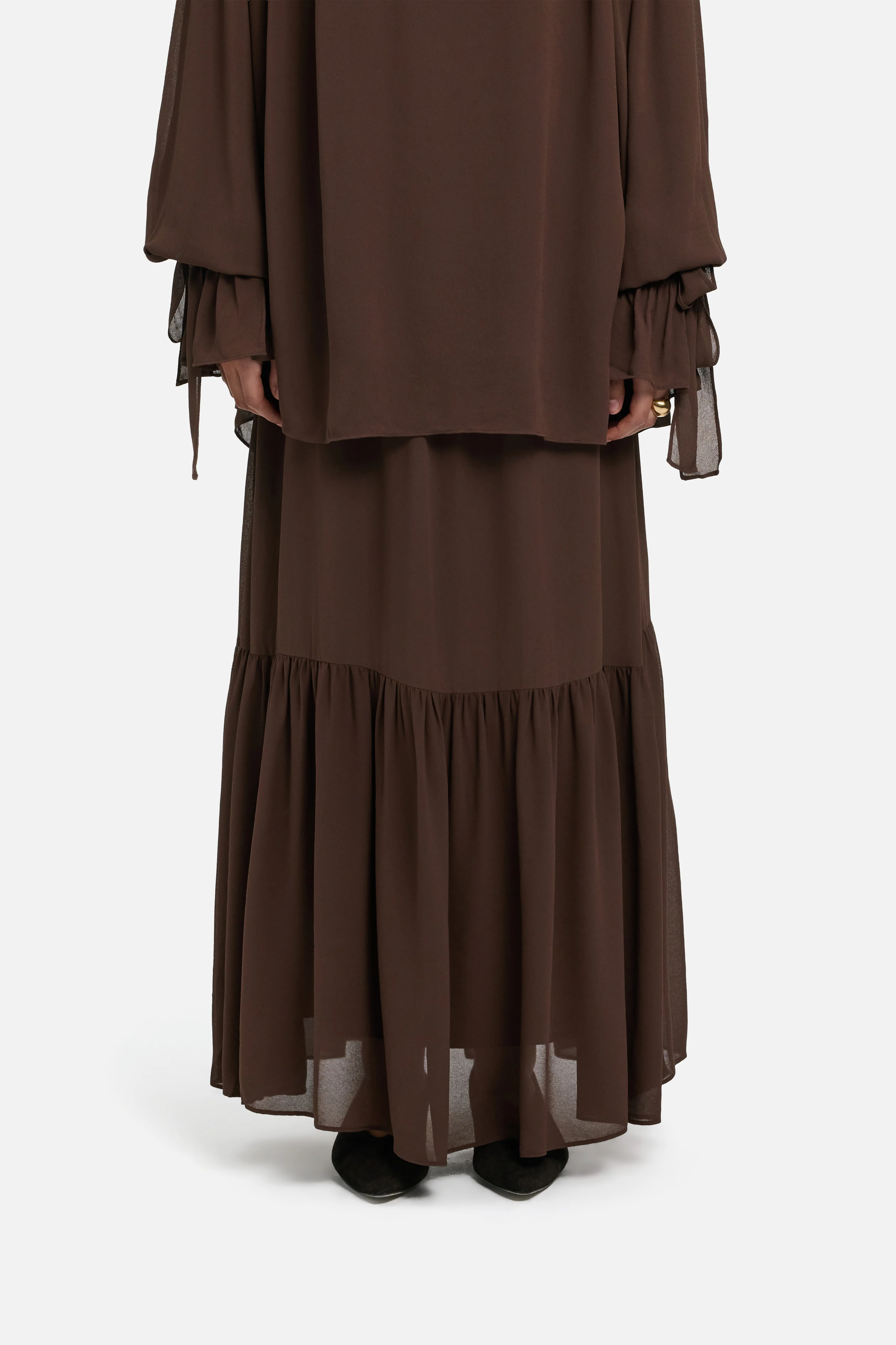 Romantic Ruffle Skirt | Burnt Mocha - Image 3
