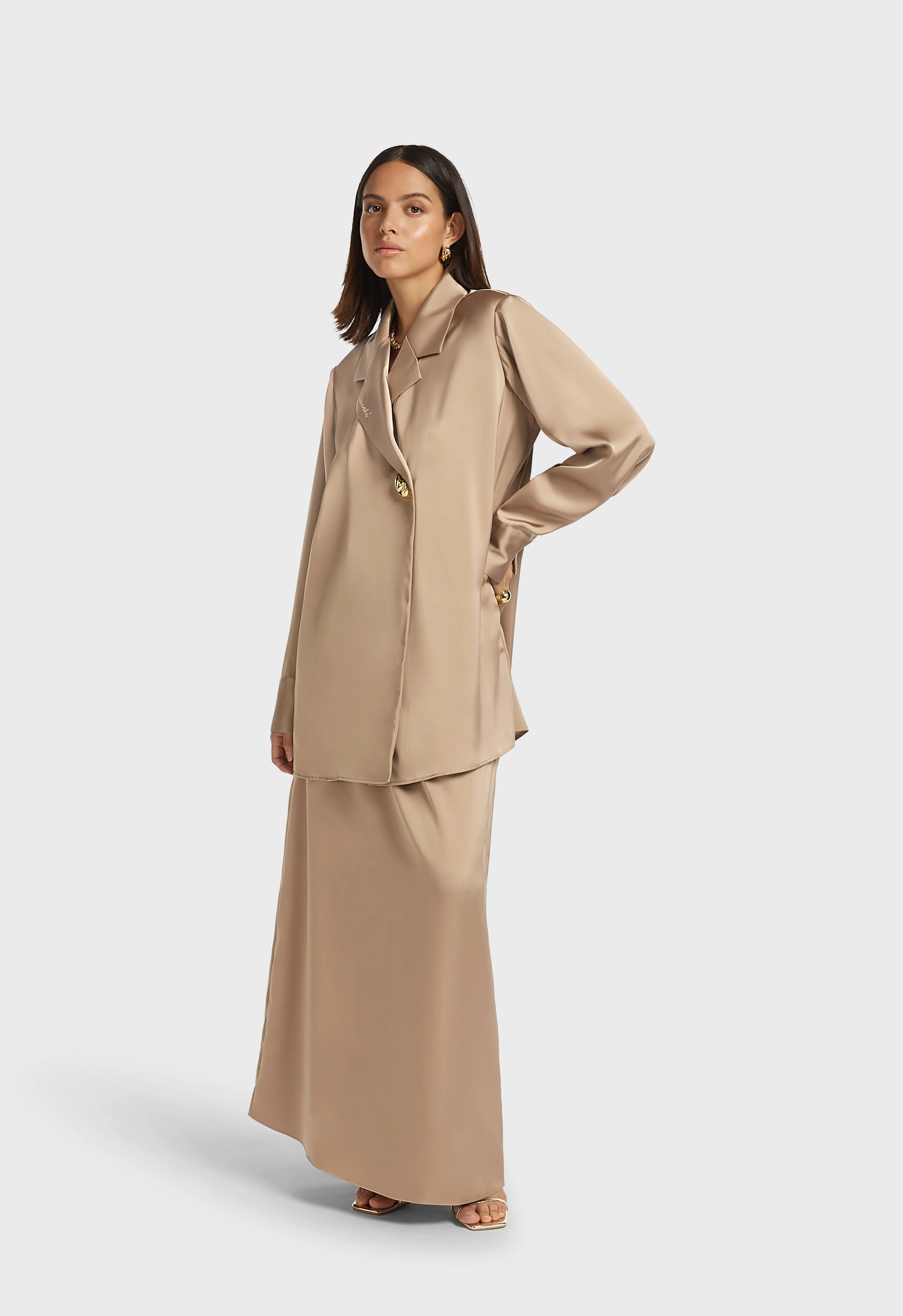 Satin Bias Skirt | Dark Pearl - Image 2