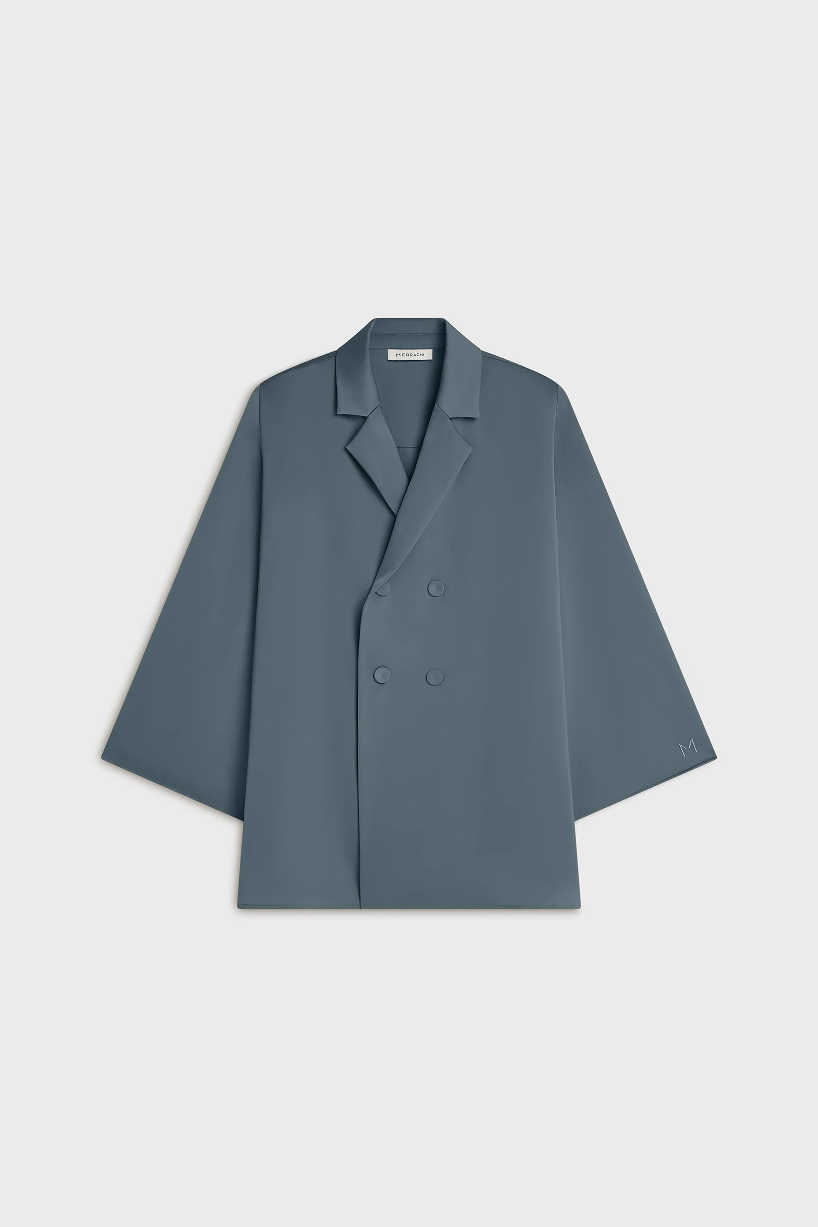 Satin Blazer | Dusty Indigo - Image 3