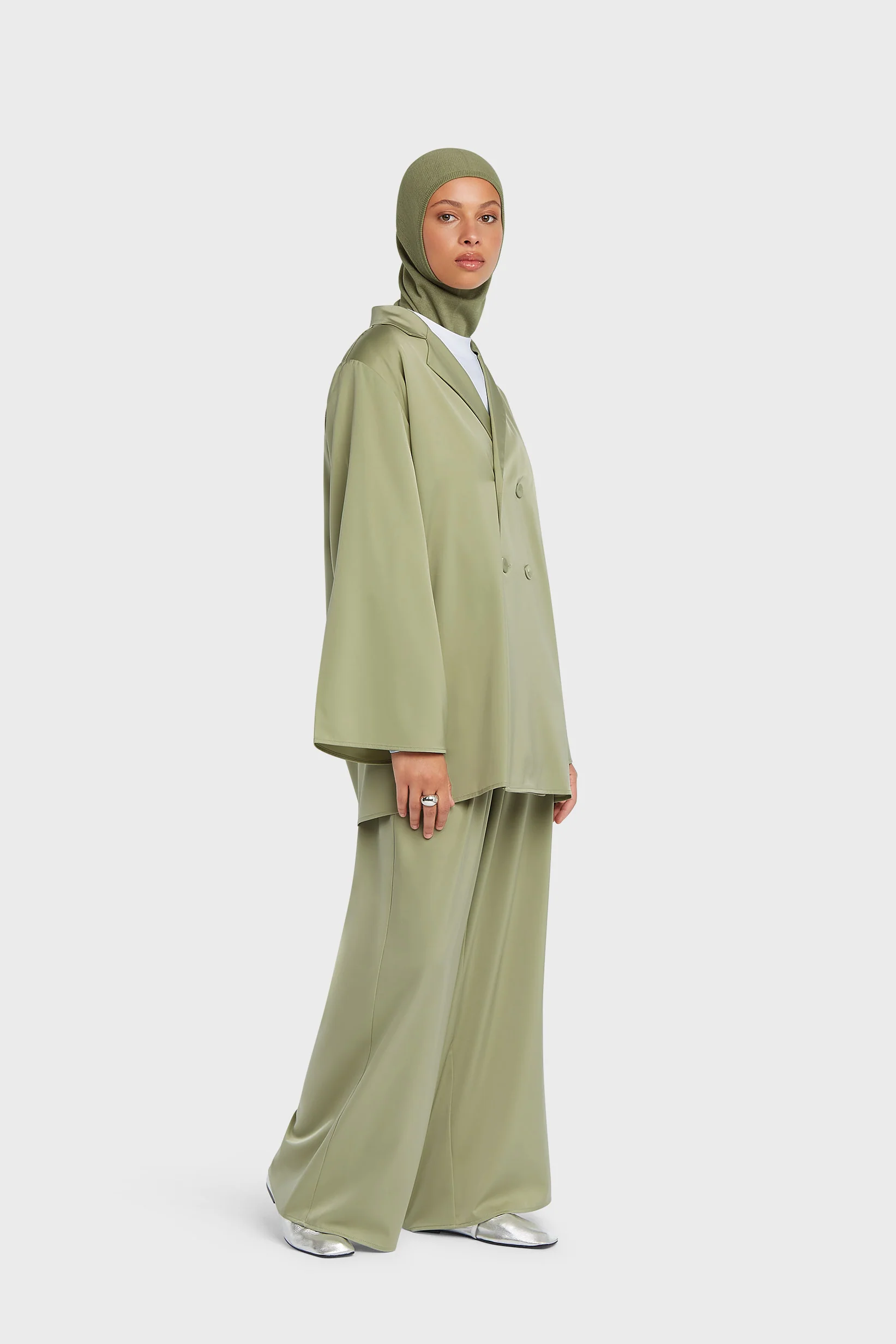 Satin Blazer | Sage - Image 2