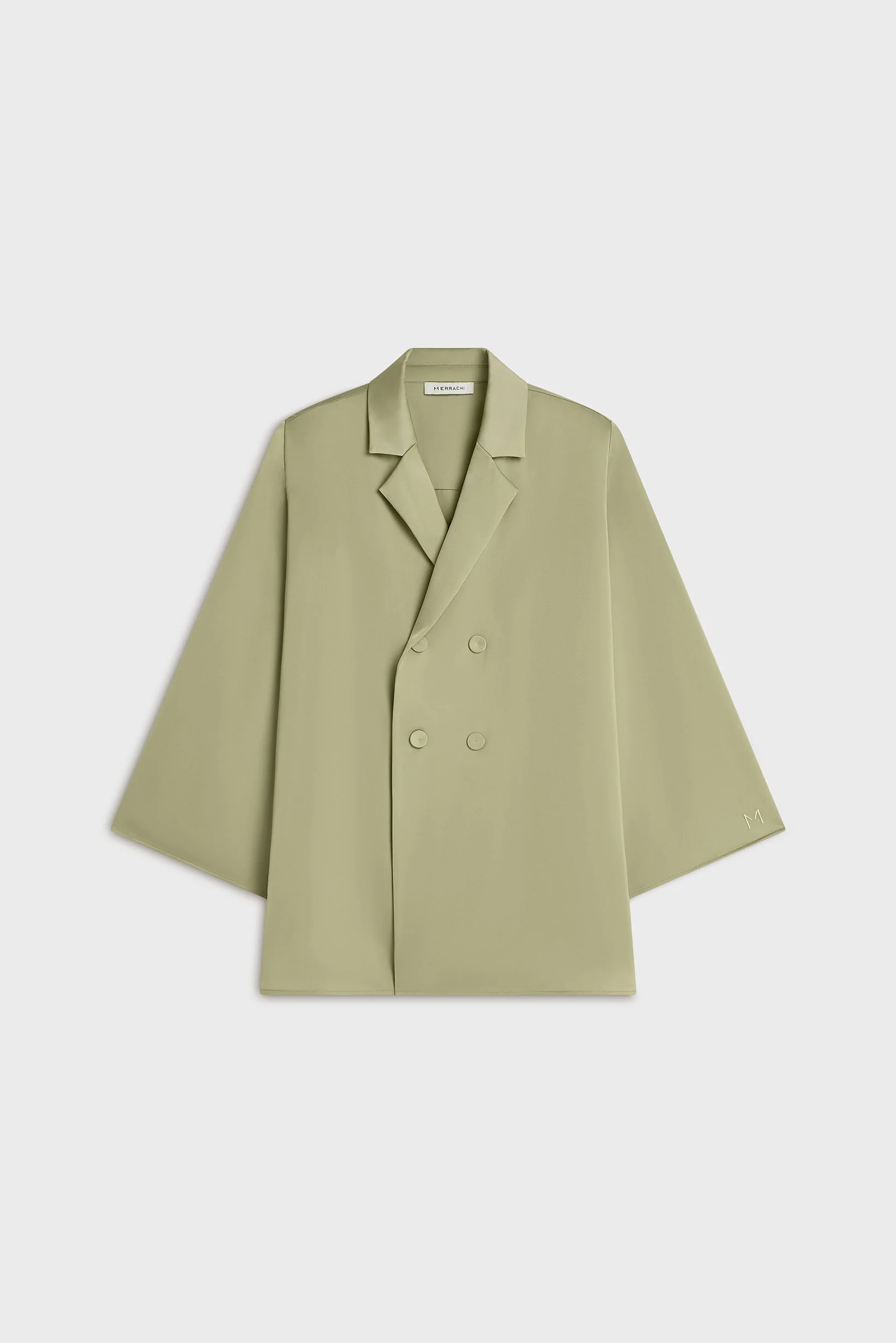 Satin Blazer | Sage - Image 3