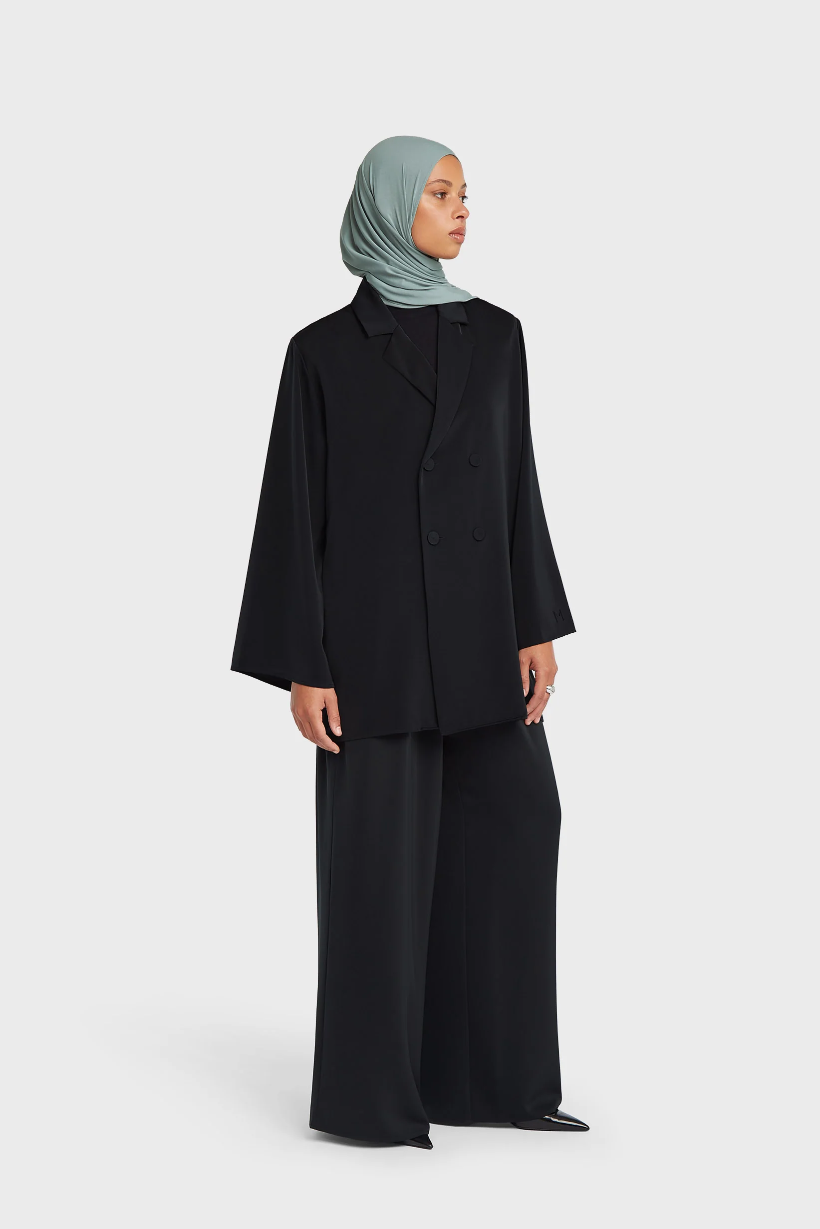 Satin Blazer | Soft Black - Image 2