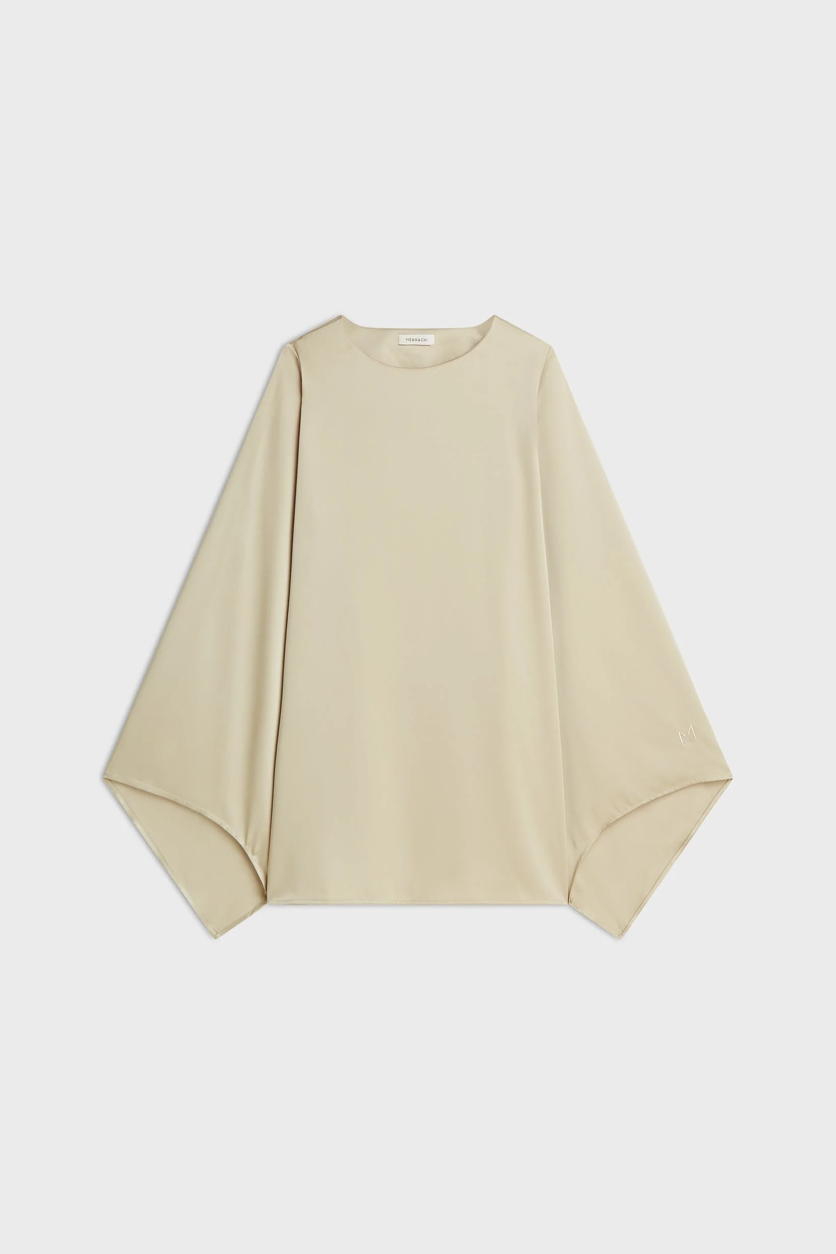 Satin Cape Top | Brown Rice - Image 4