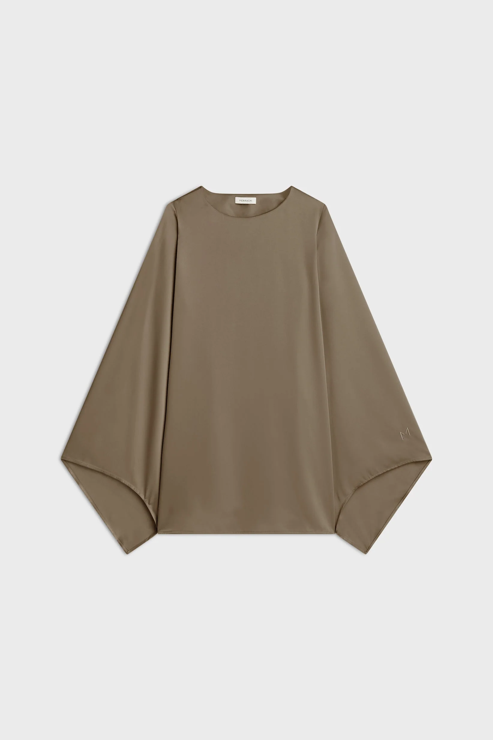 Satin Cape Top | Taupe - Image 4