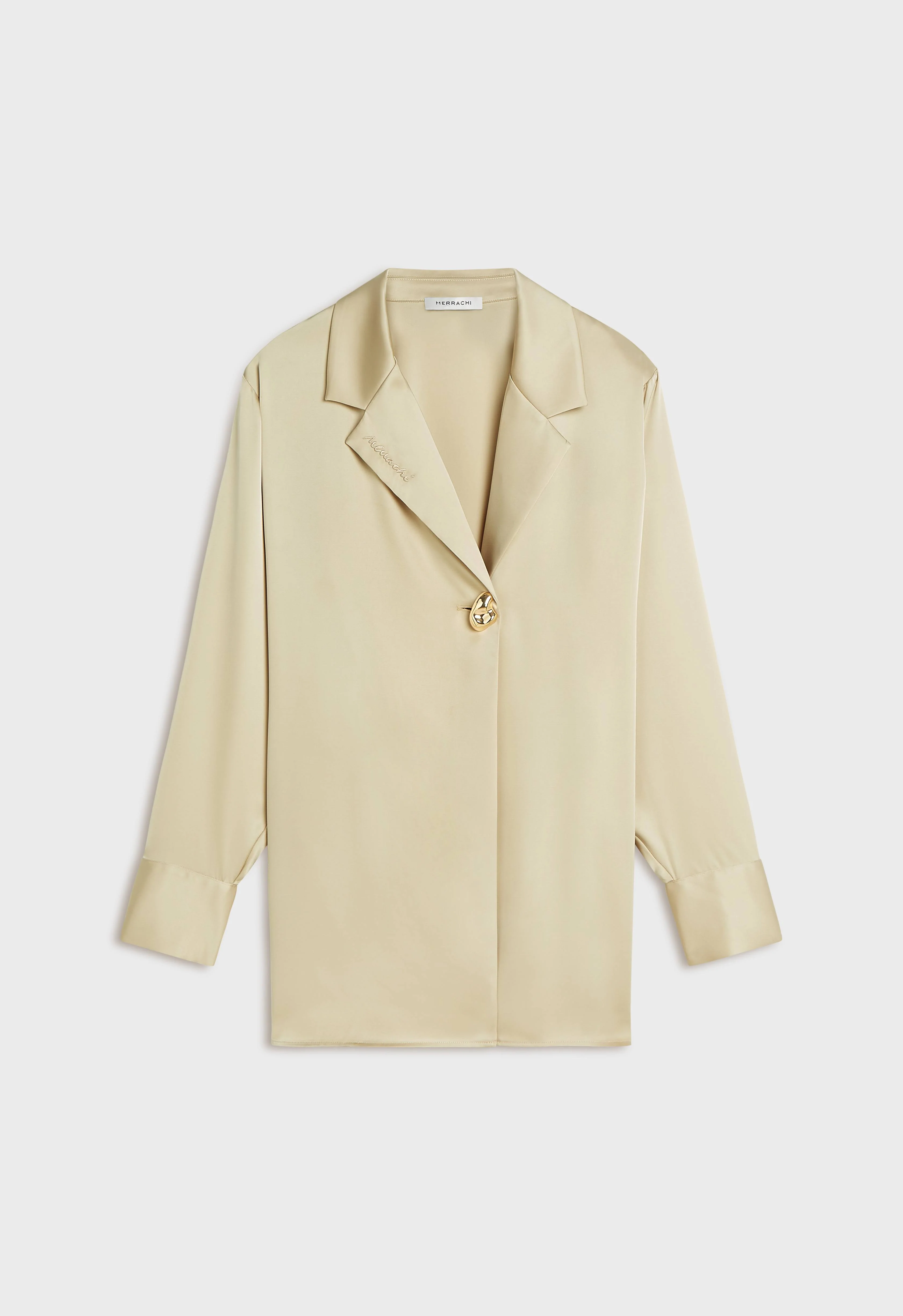 Satin Classic Blazer | Brown Rice - Image 3