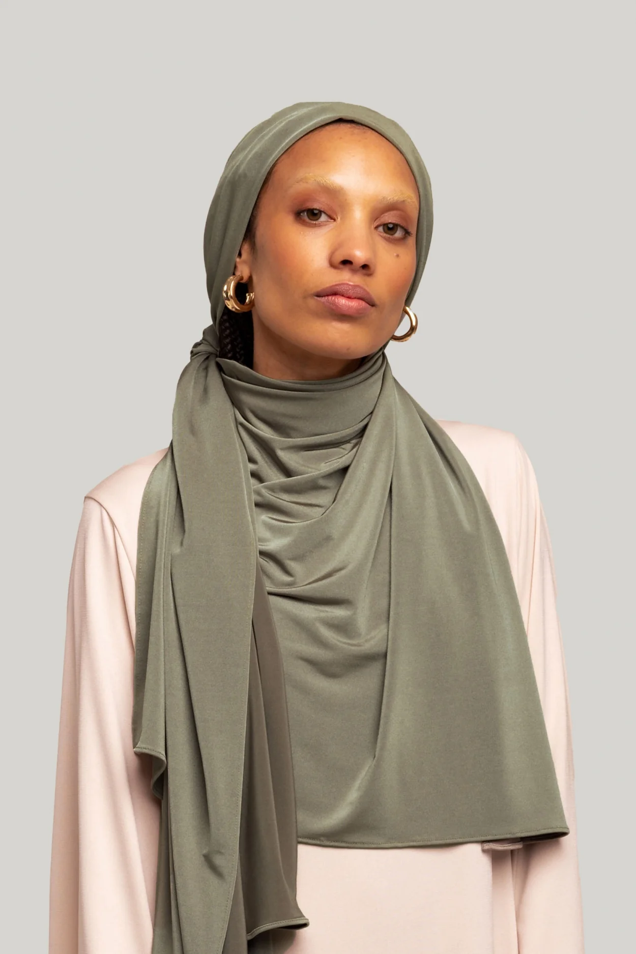 Satin Jersey Scarf | Green Stone - Image 2
