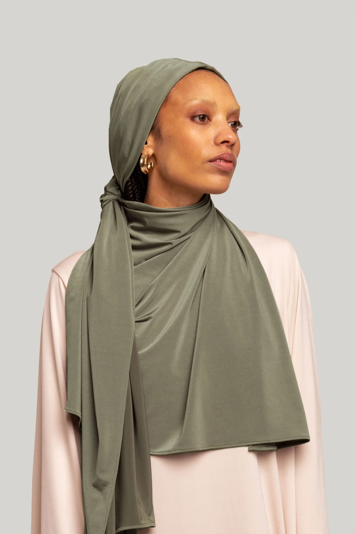 Satin Jersey Scarf | Green Stone - Image 3
