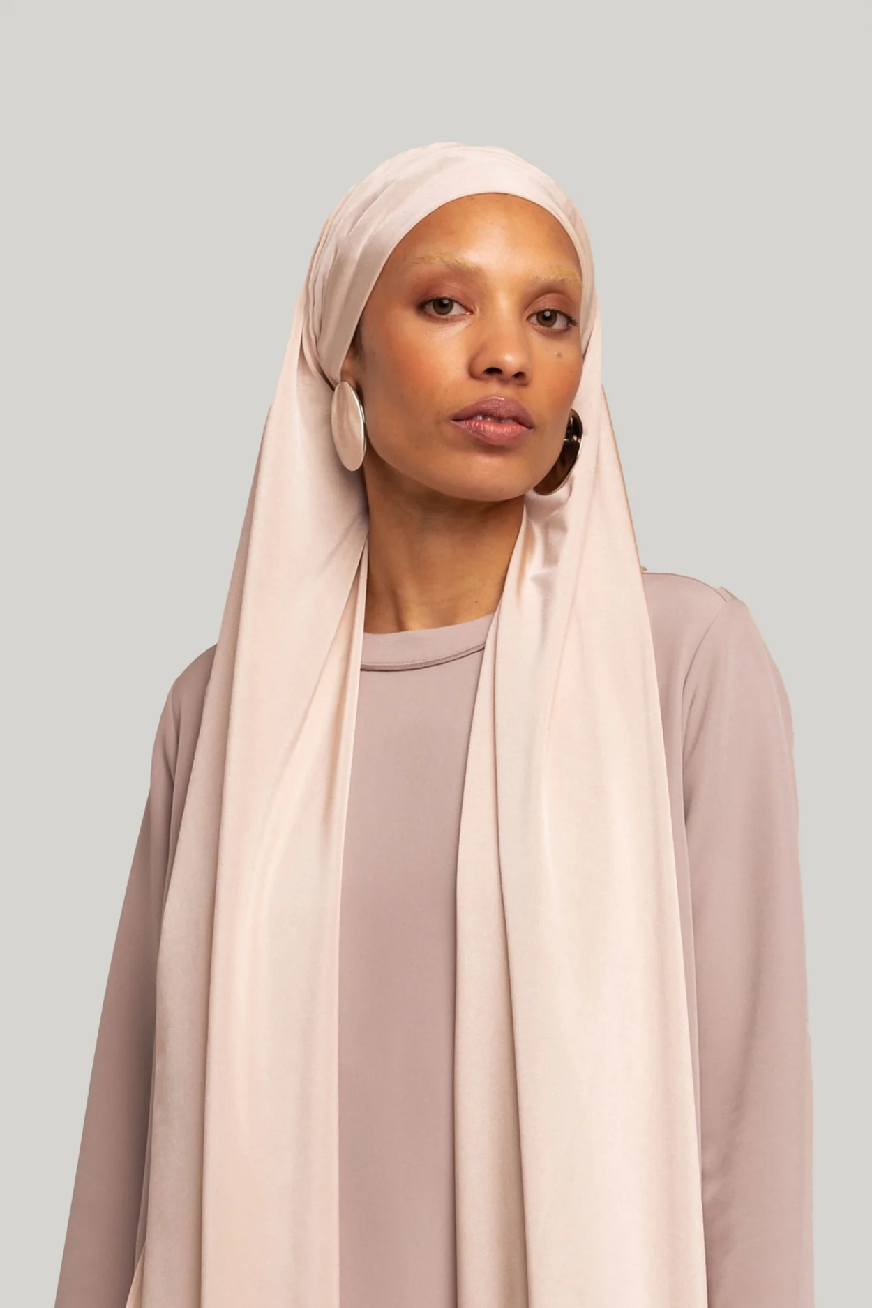 Satin Jersey Scarf | Pearl - Image 2
