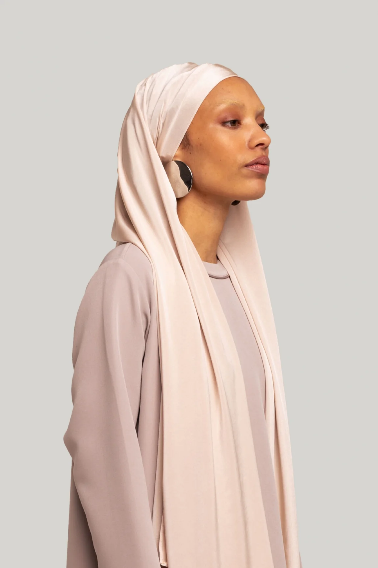 Satin Jersey Scarf | Pearl - Image 3